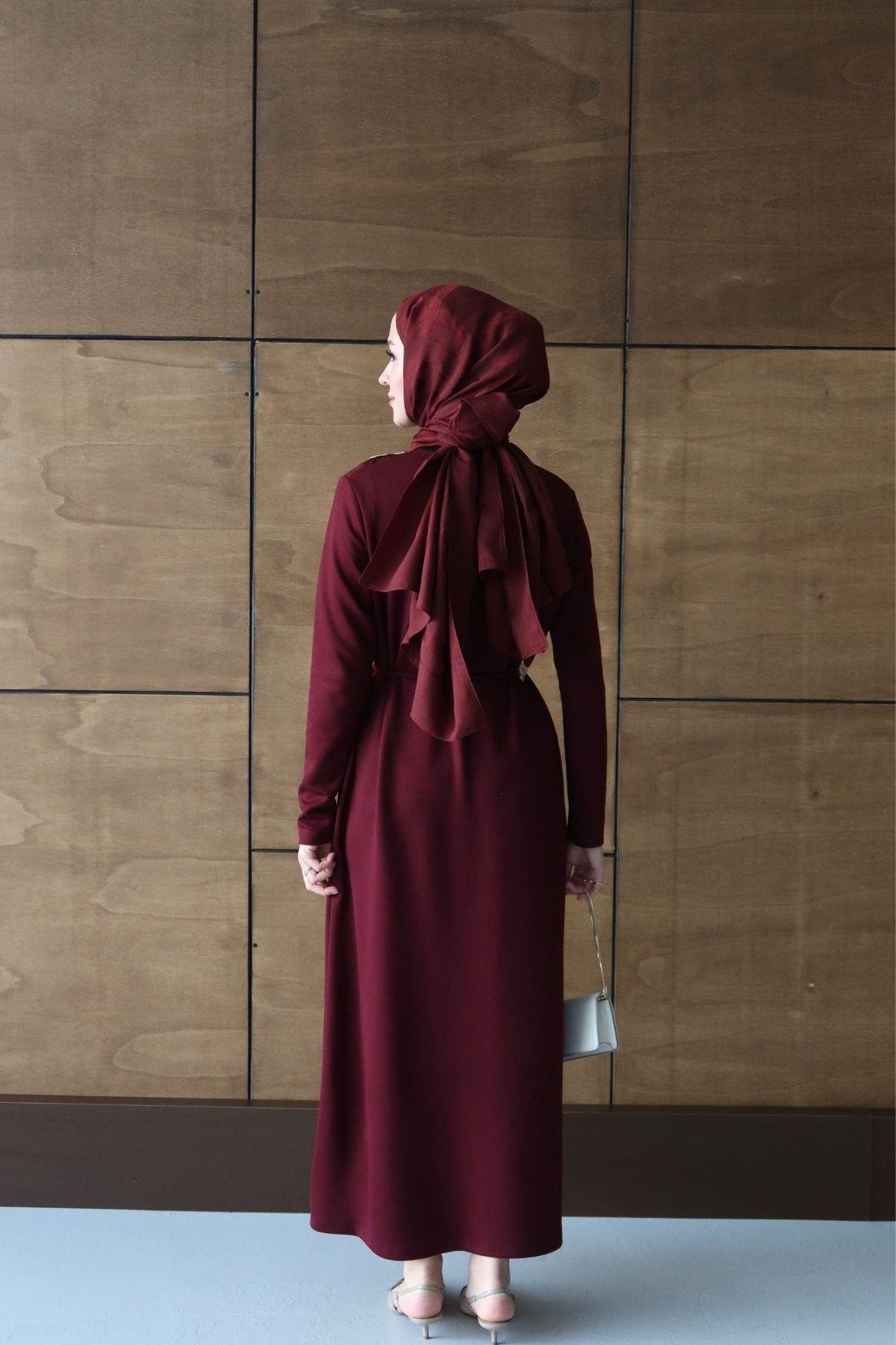Lola Tokalı Oysh Elbise Bordo