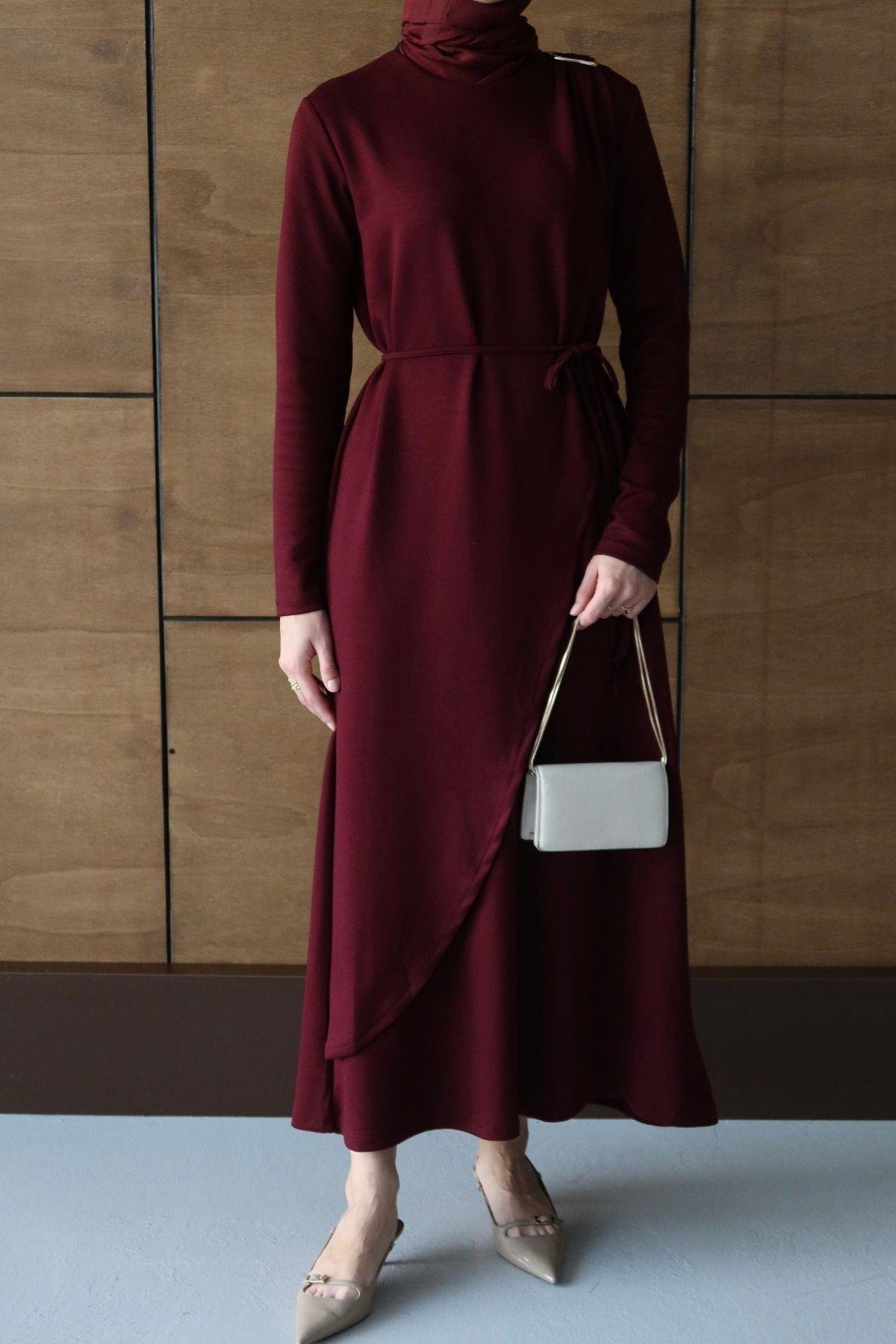 Lola Tokalı Oysh Elbise Bordo