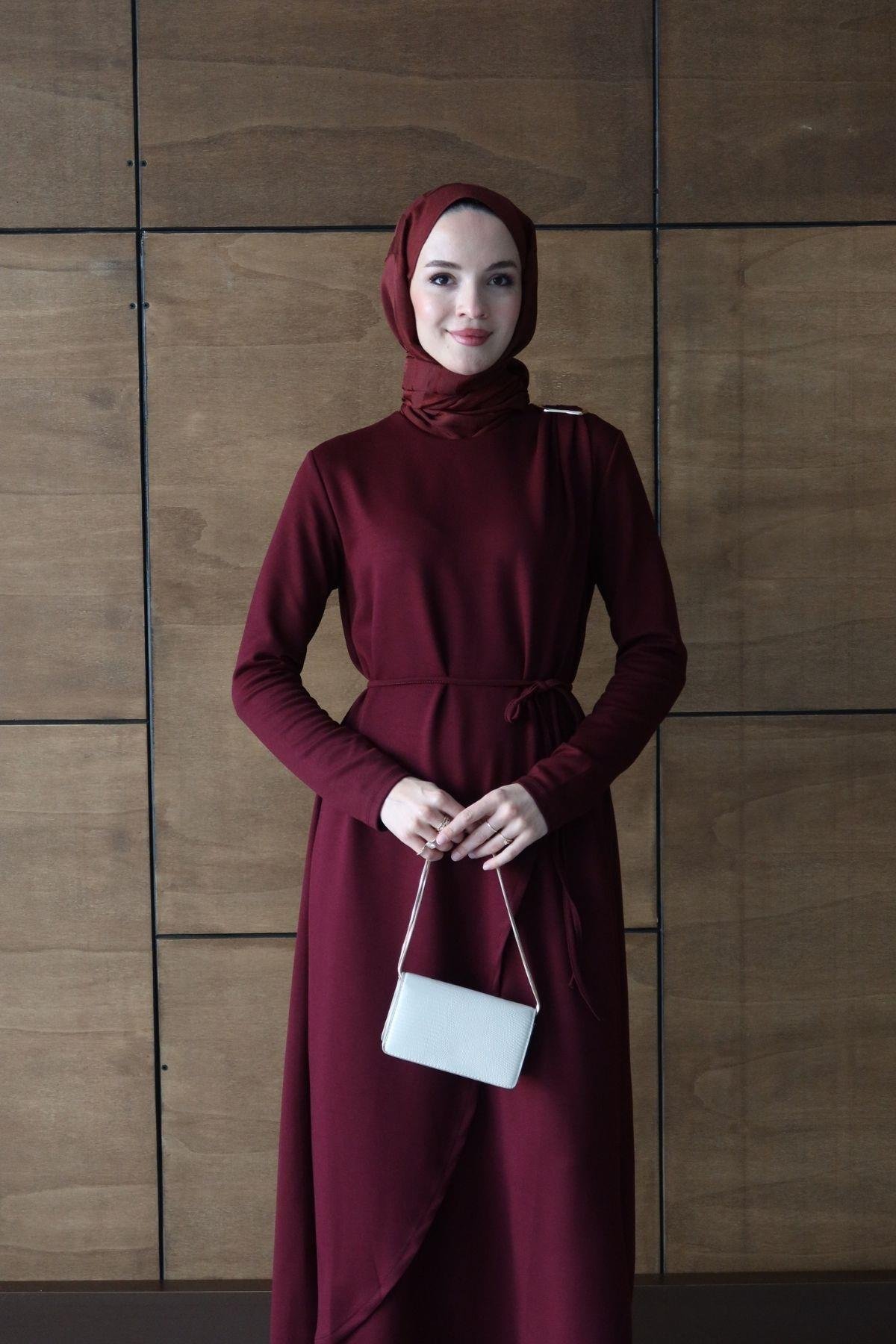 Lola Tokalı Oysh Elbise Bordo