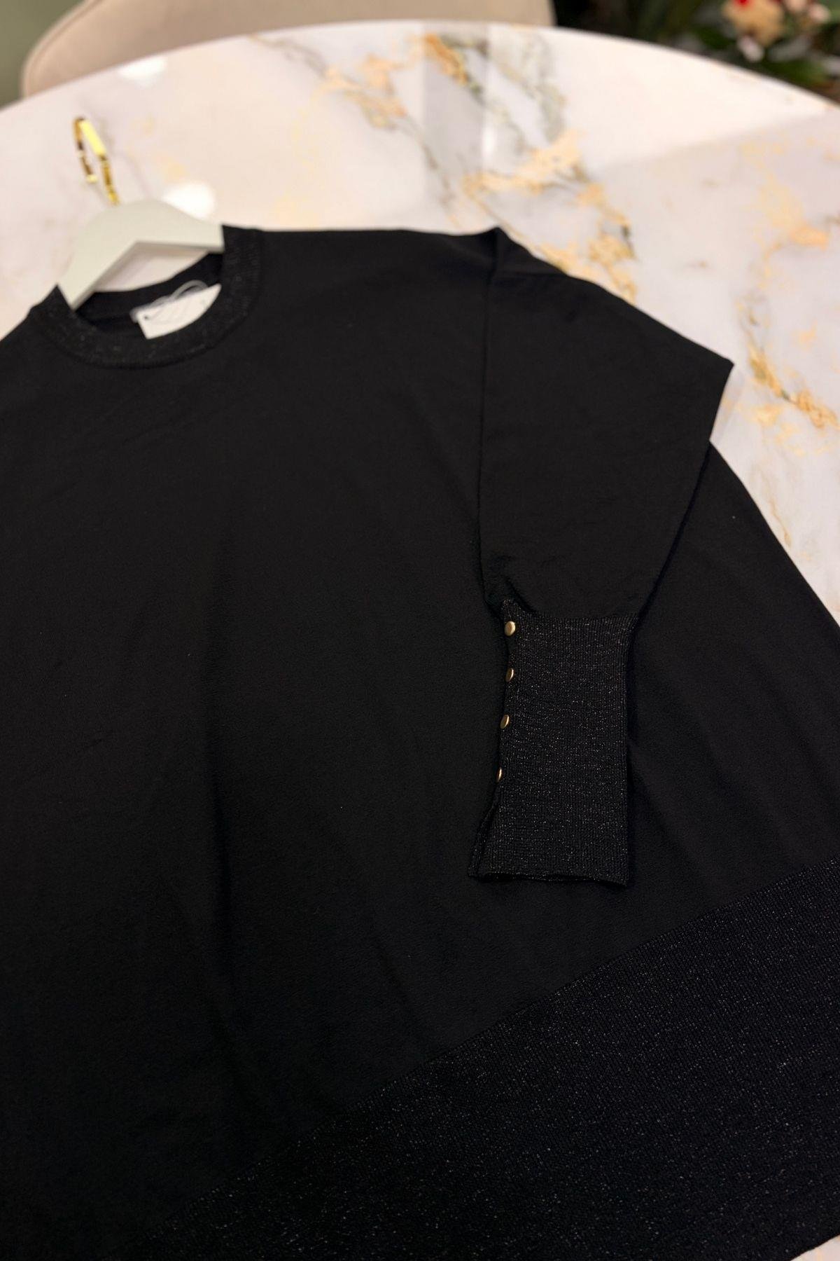 Lora Basic Triko Tunik Siyah