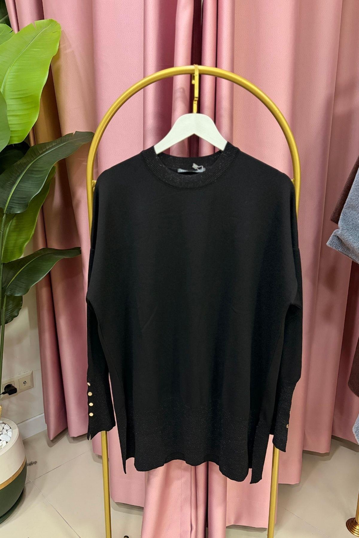 Lora Basic Triko Tunik Siyah