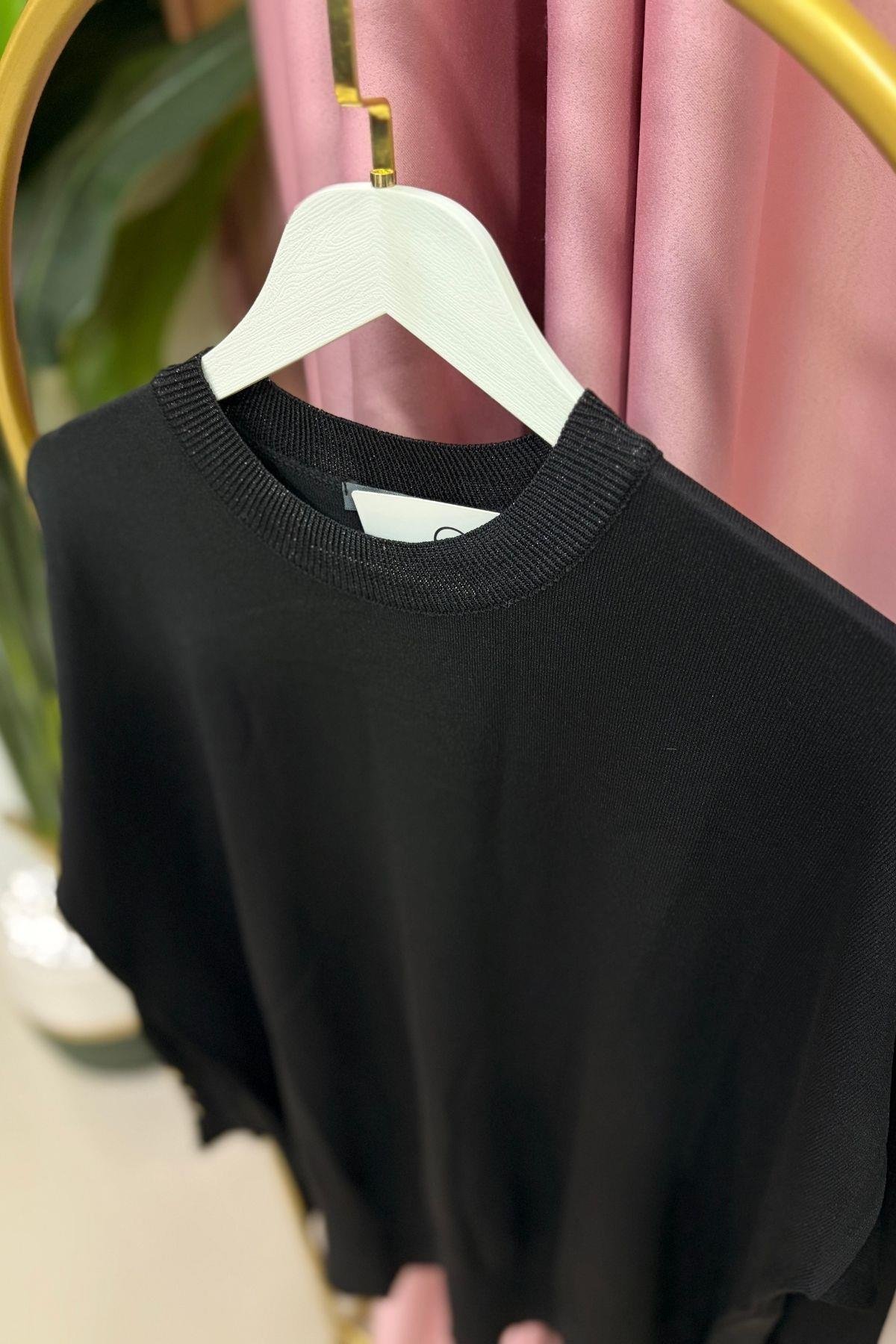 Lora Basic Triko Tunik Siyah