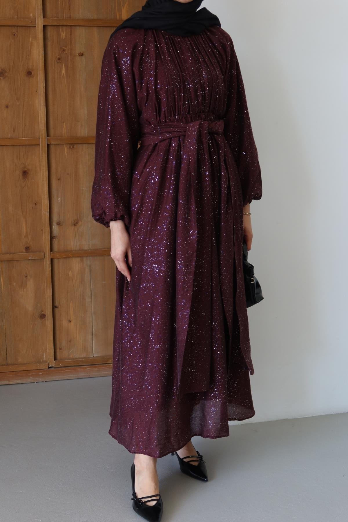 Lumera Elbise Bordo