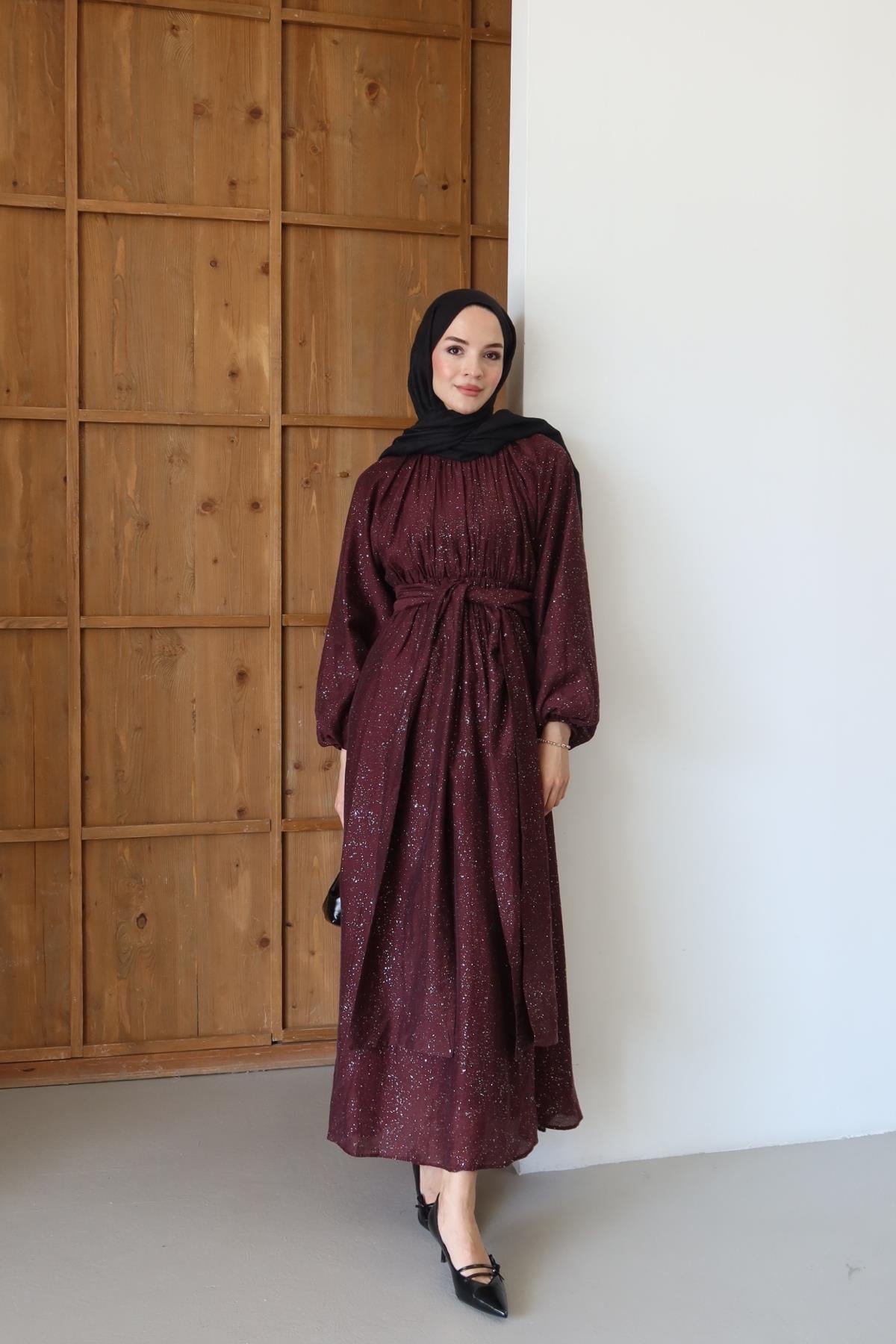 Lumera Elbise Bordo