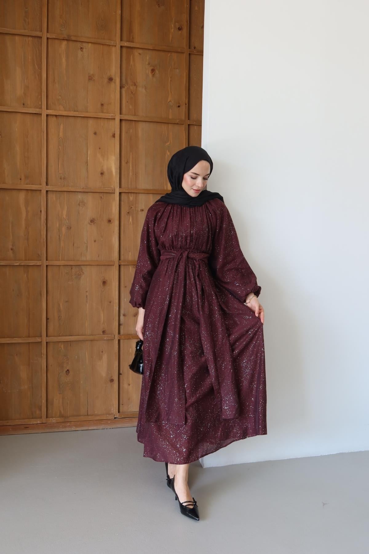 Lumera Elbise Bordo