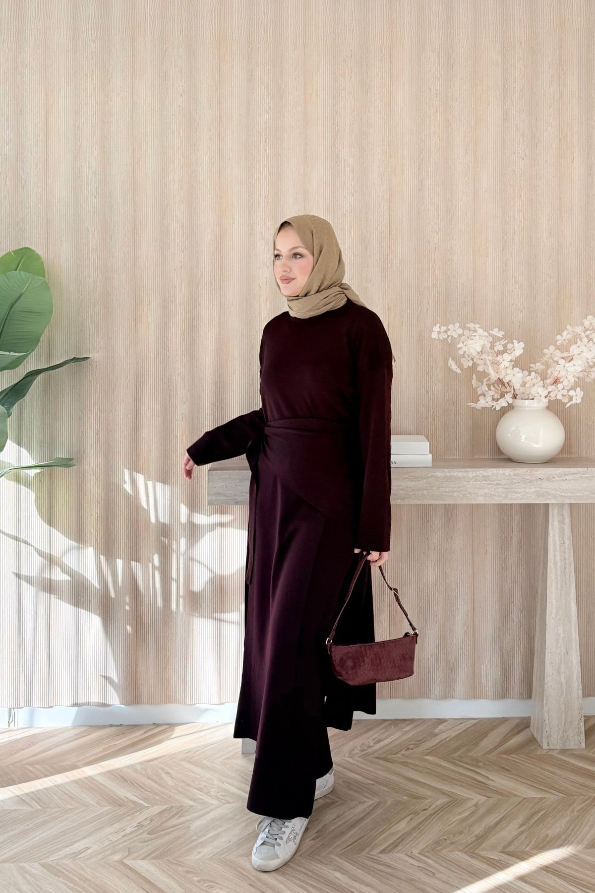 Luvi Parçalı Triko Takım Bordo