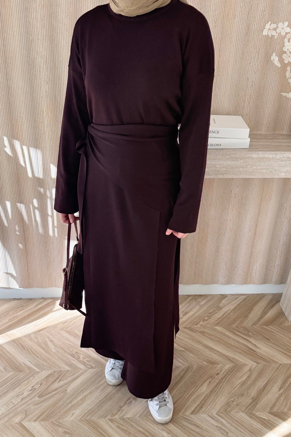 Luvi Parçalı Triko Takım Bordo
