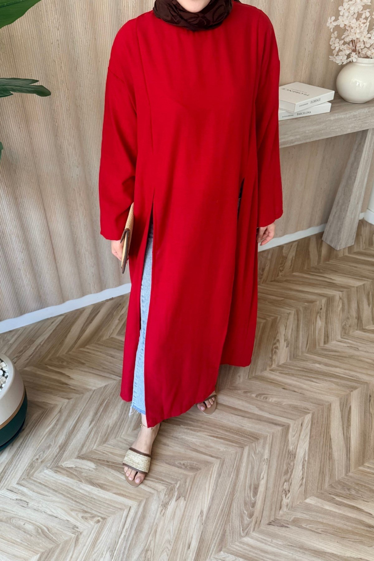 Luvi Parçalı Tunik Kırmızı