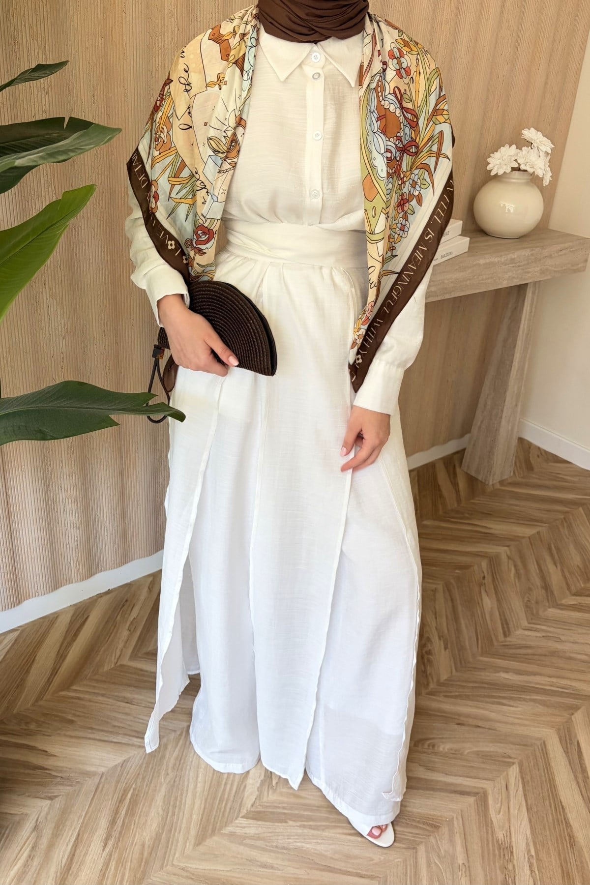 Maren Keten Parçalı Takım Beyaz