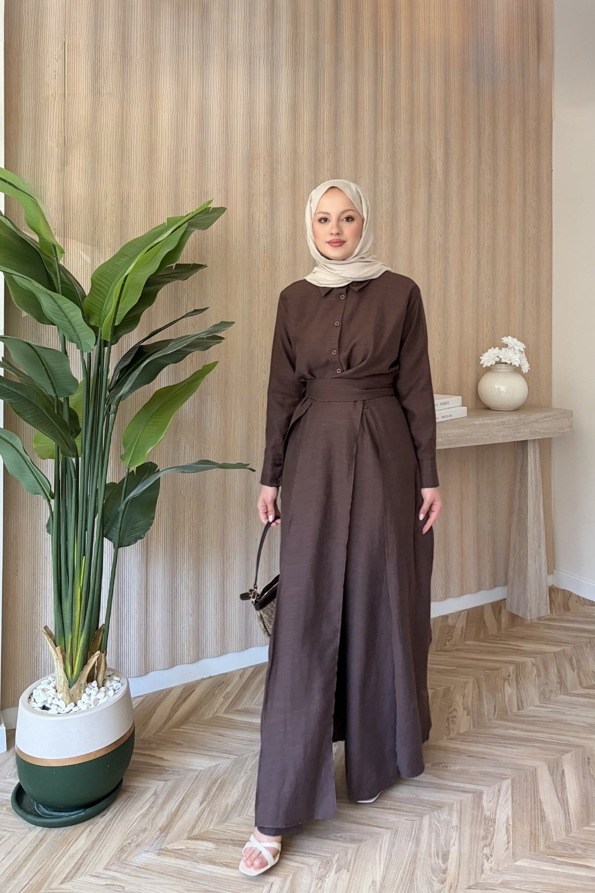 Maren Keten Parçalı Takım Kahve