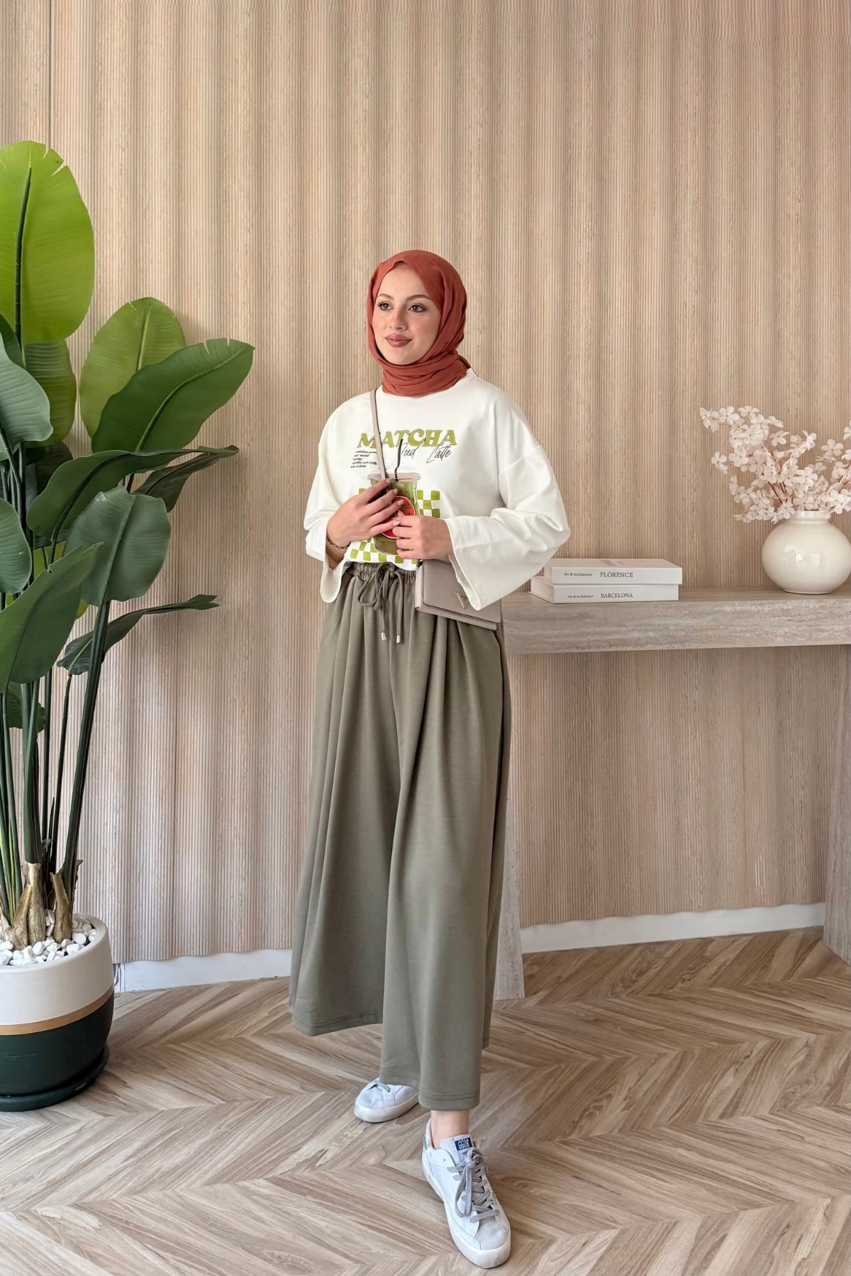 Matcha Desenli Bluz