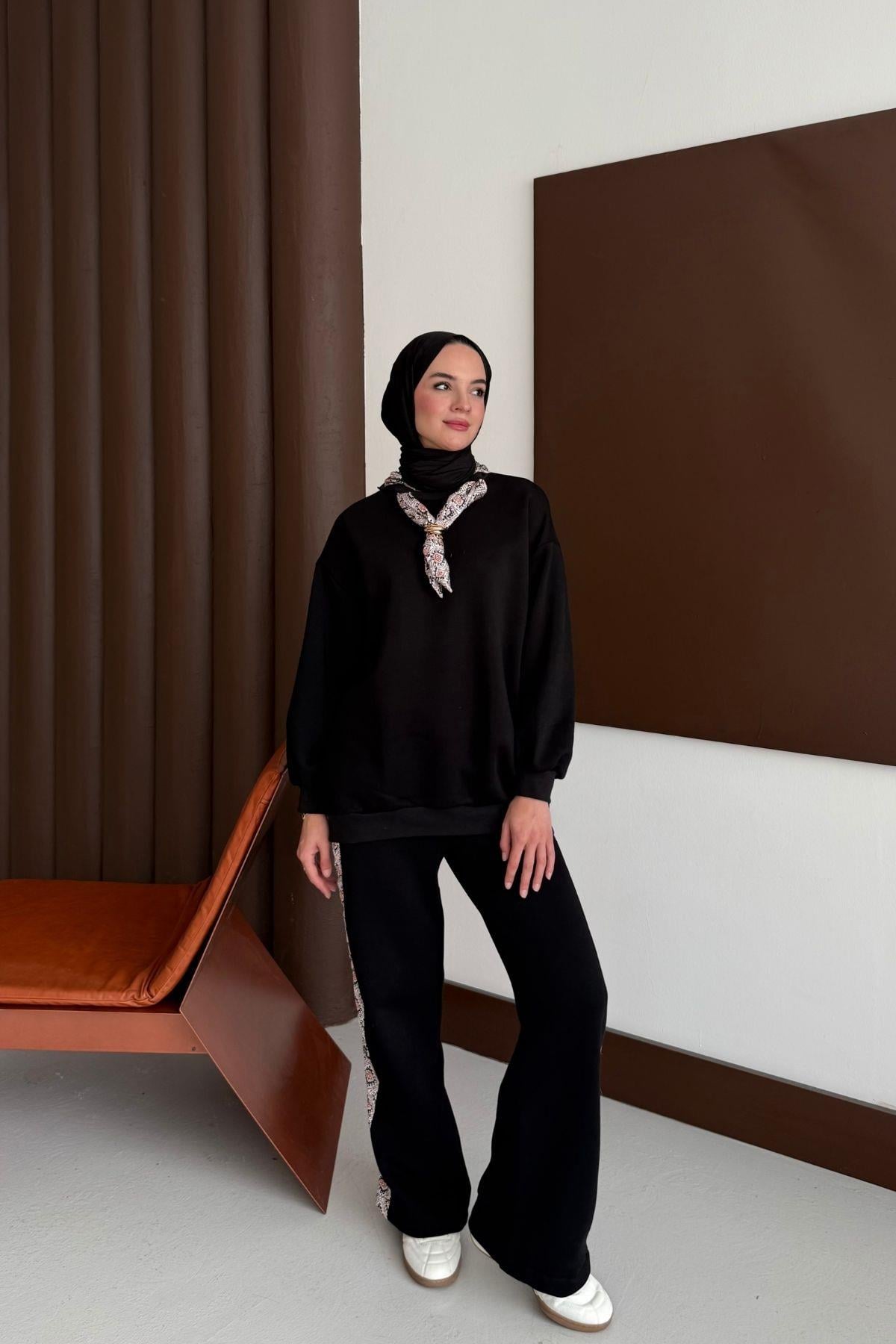 Meyra Fularlı Takım Siyah