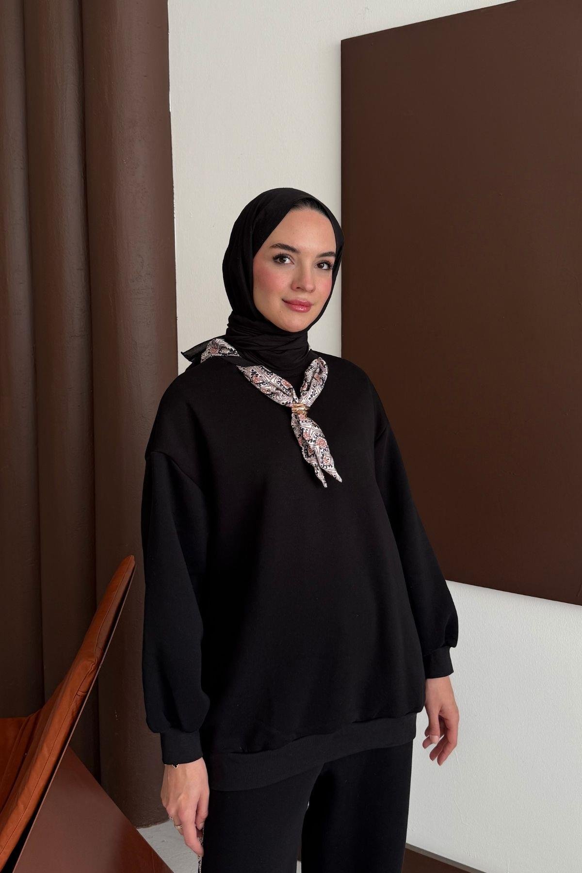 Meyra Fularlı Takım Siyah