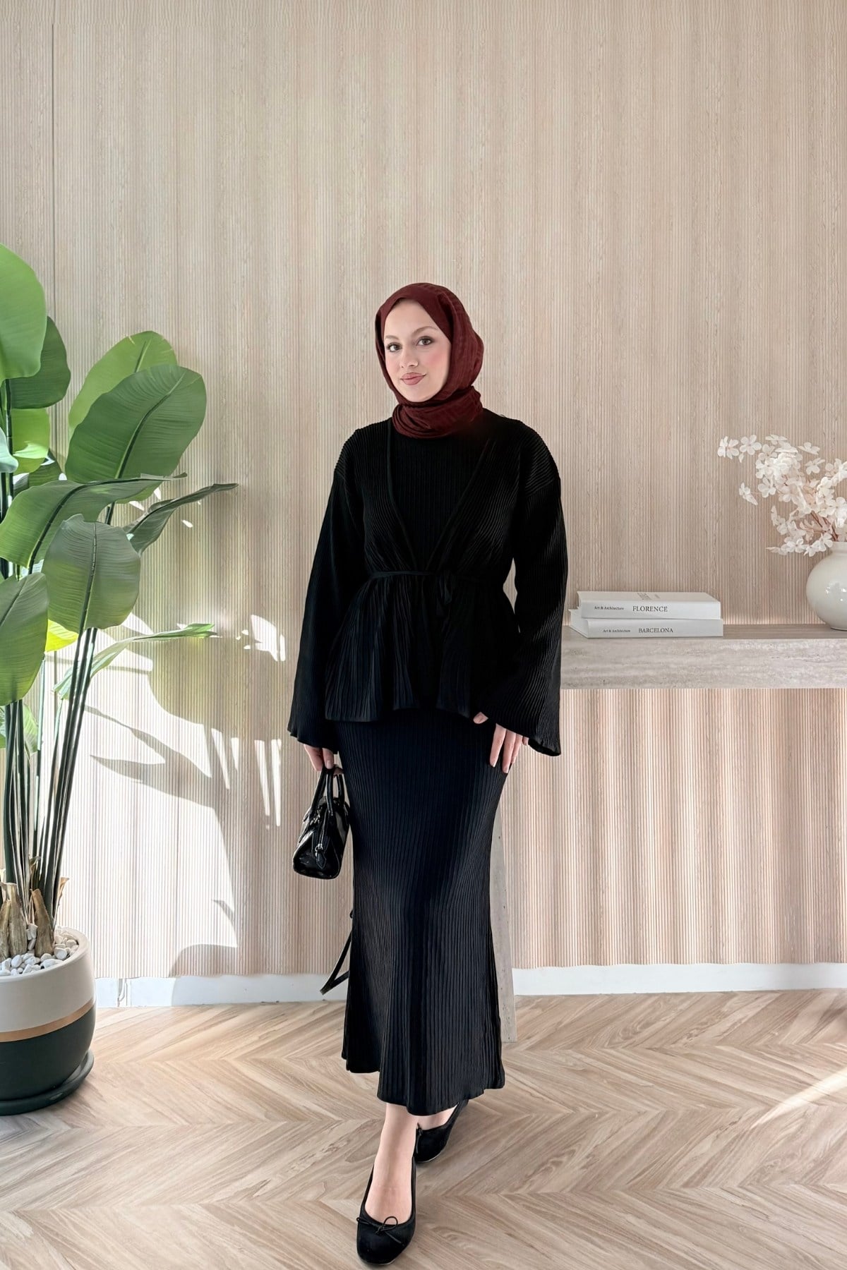 Monica Jileli Triko Elbise Siyah