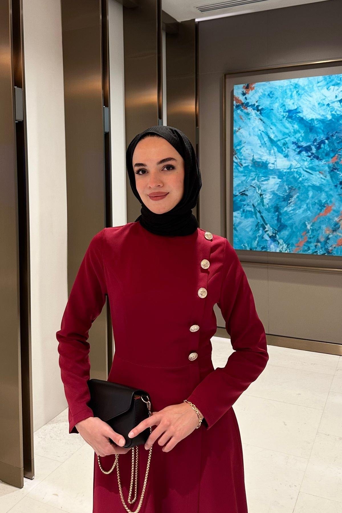 Muna Elbise Bordo