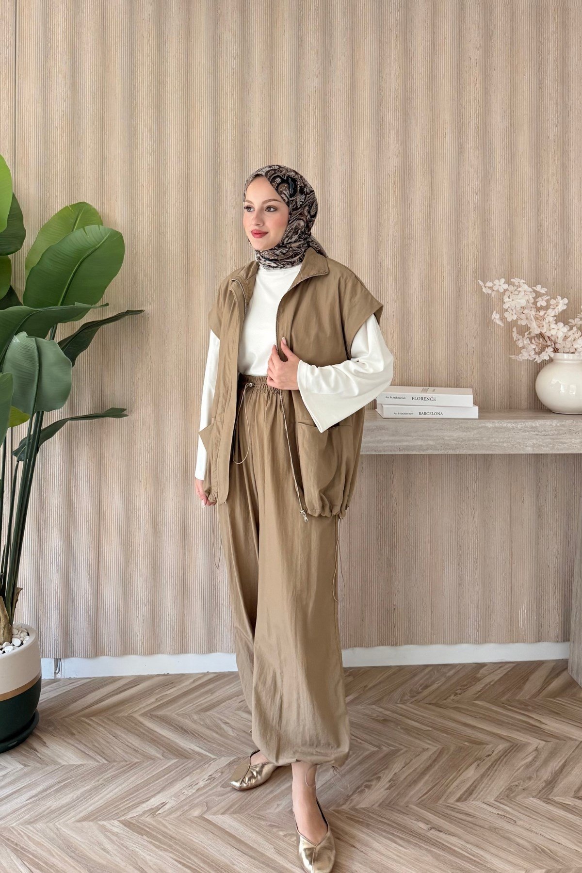 Nara Yelekli Takım Camel