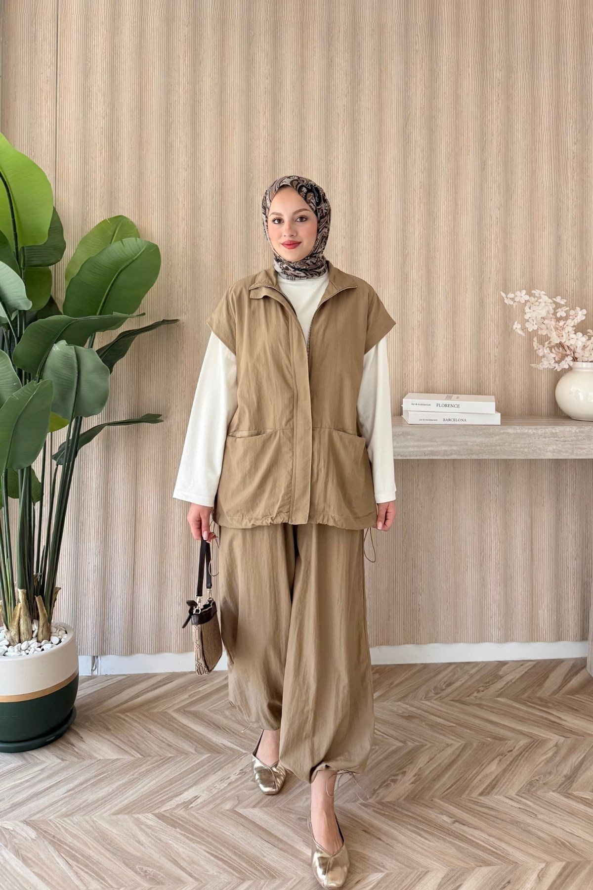 Nara Yelekli Takım Camel