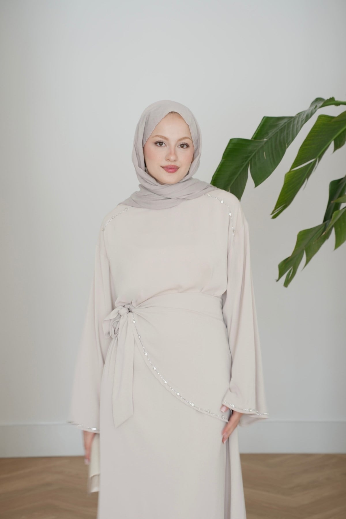 Nora Premium Elbise Taş Rengi