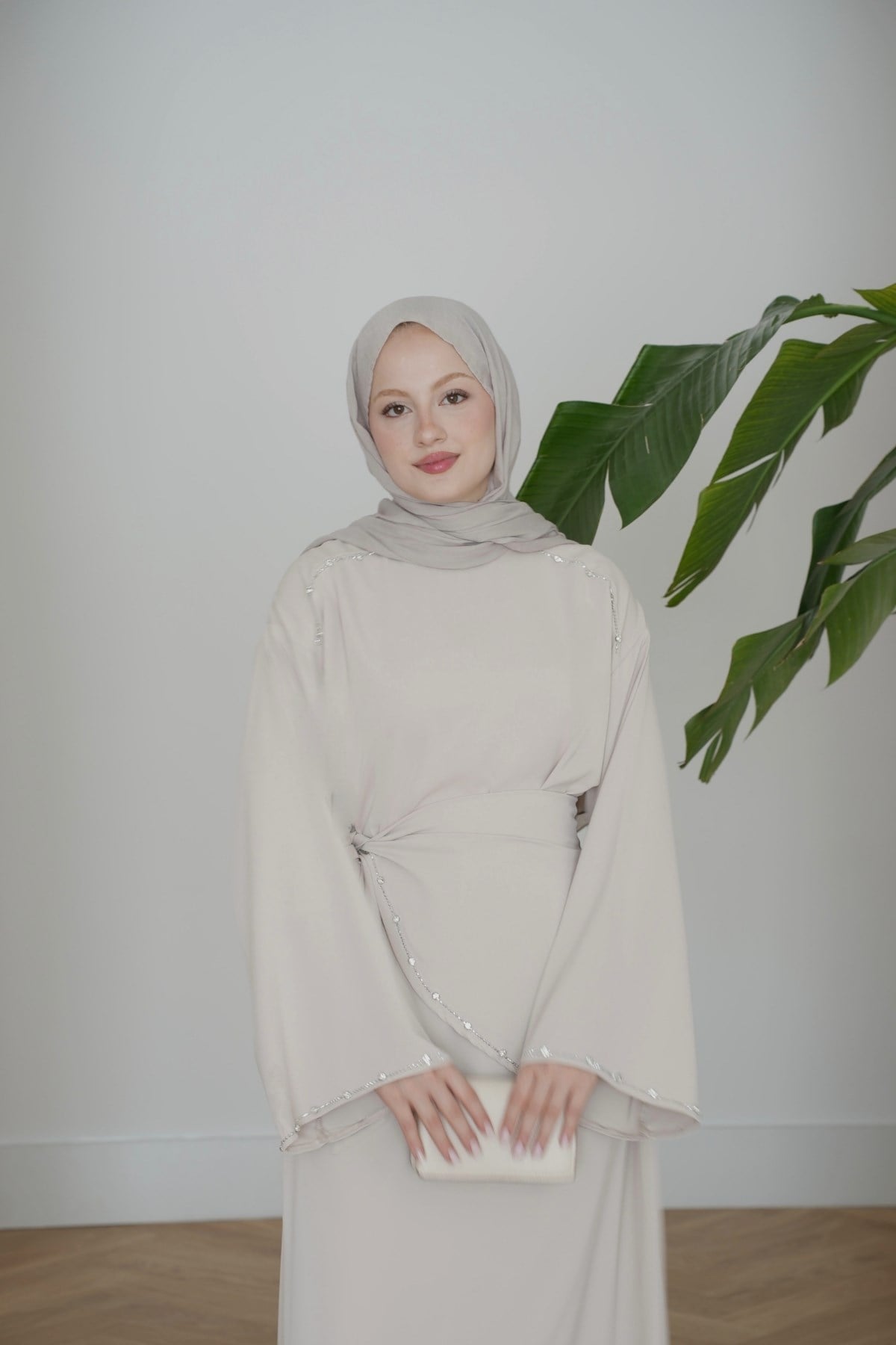 Nora Premium Elbise Taş Rengi
