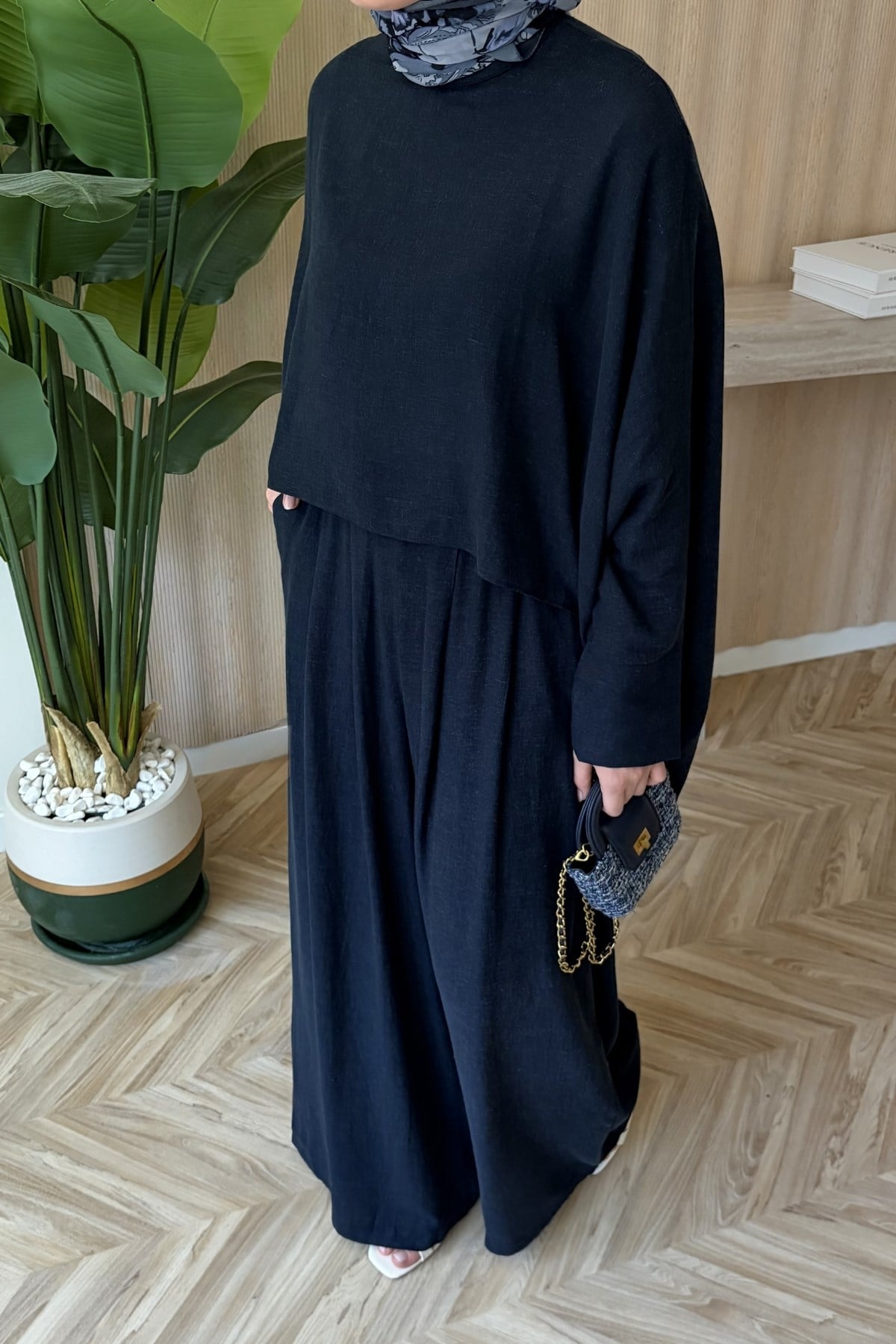 Nuba Keten Dökümlü Takım Lacivert