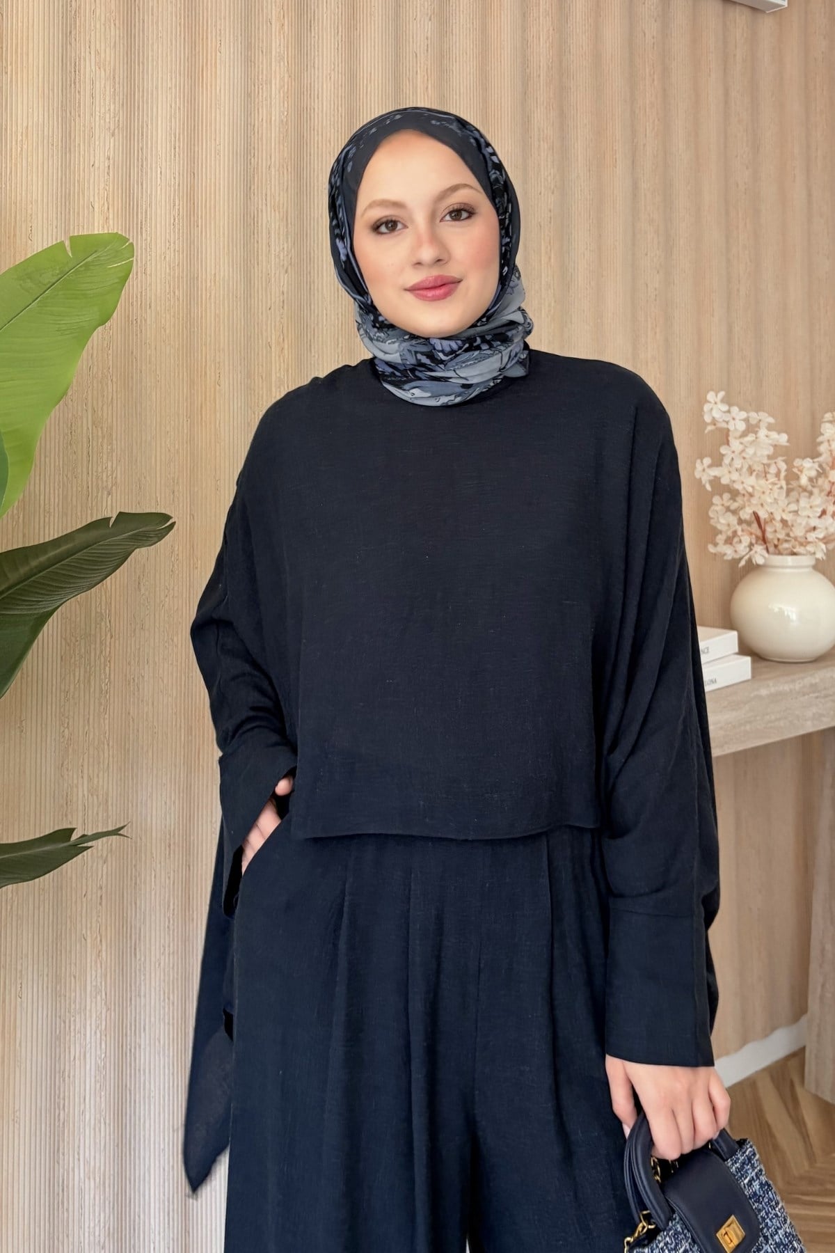 Nuba Keten Dökümlü Takım Lacivert