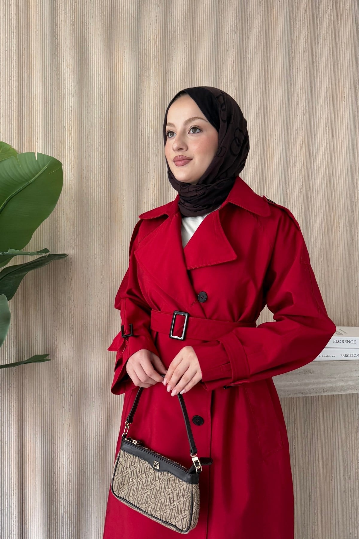 Oliva Trençkot Kırmızı