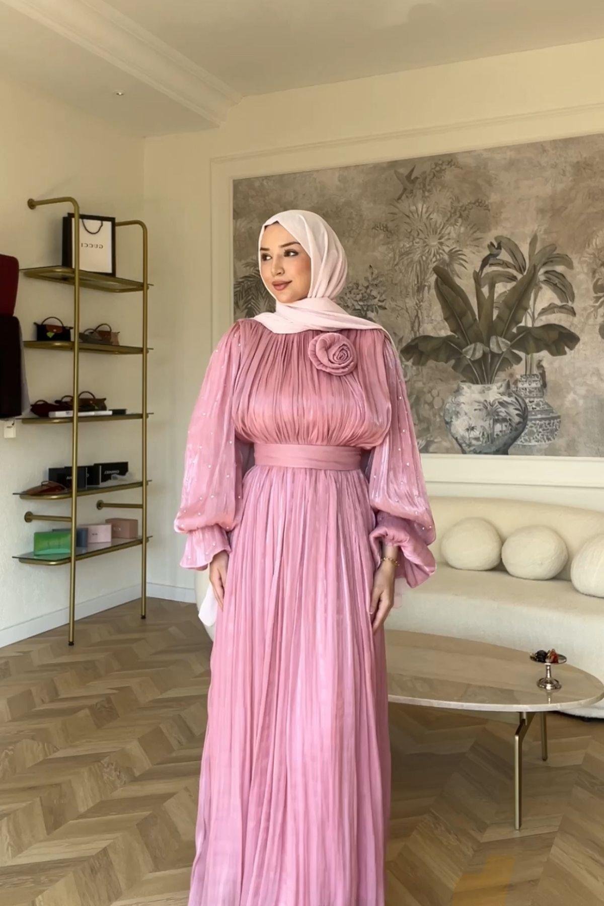 Pare Elbise Pembe