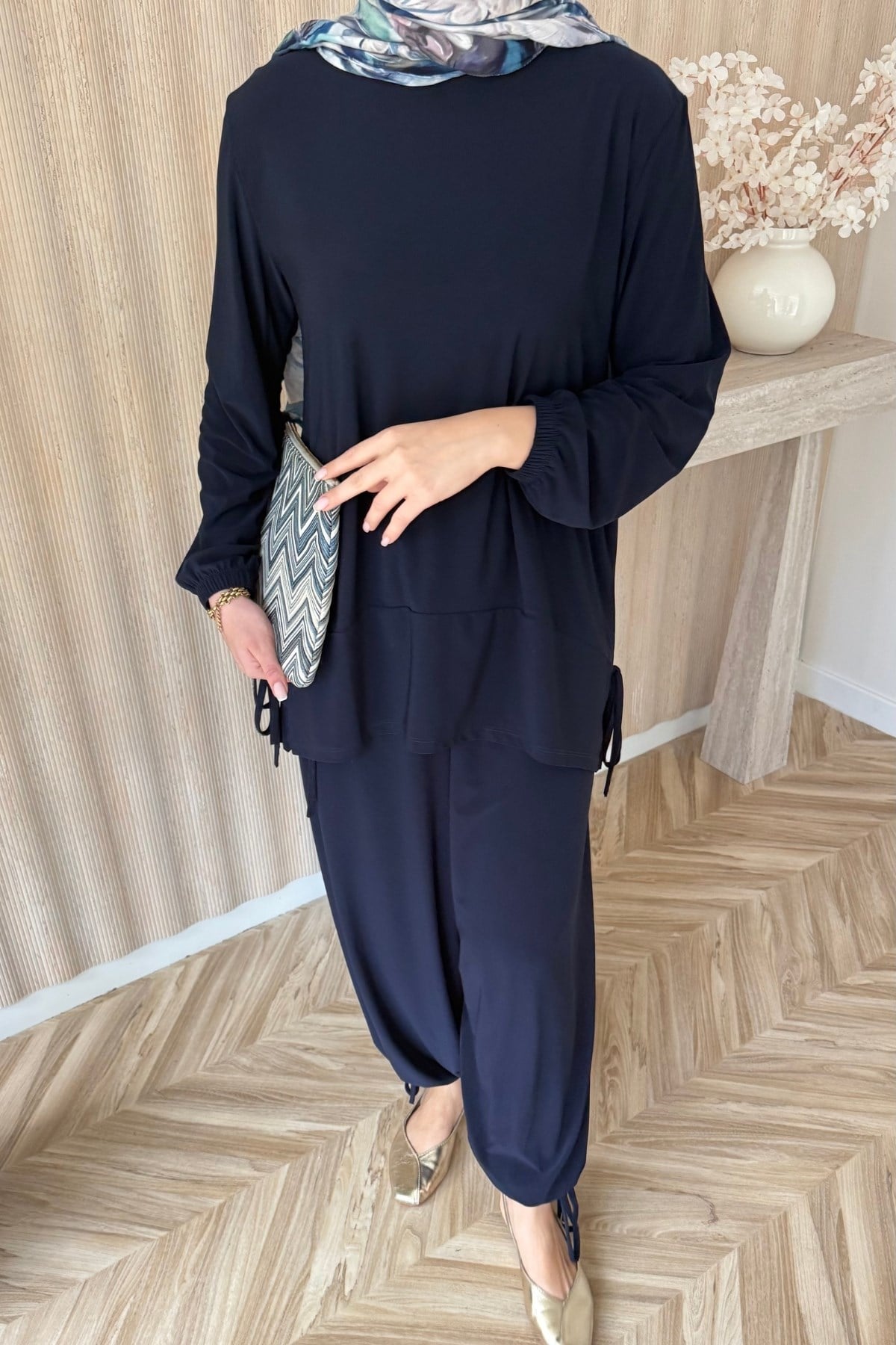 Pelta Şalvarlı Takım Lacivert