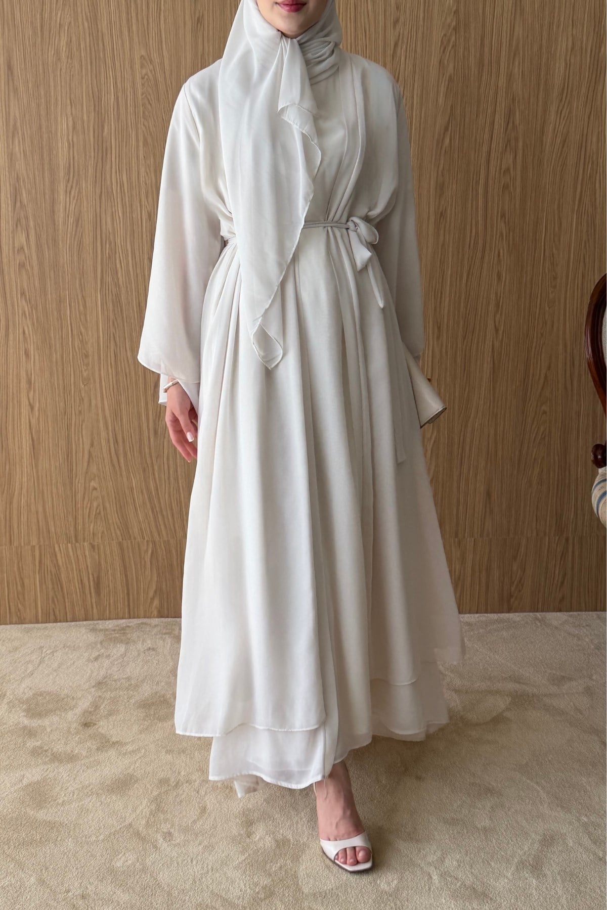 Pera Üçlü Abaya Taş Rengi