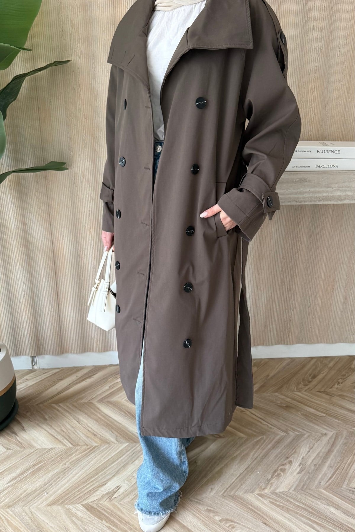 Premium Oversize Trençkot Kahve
