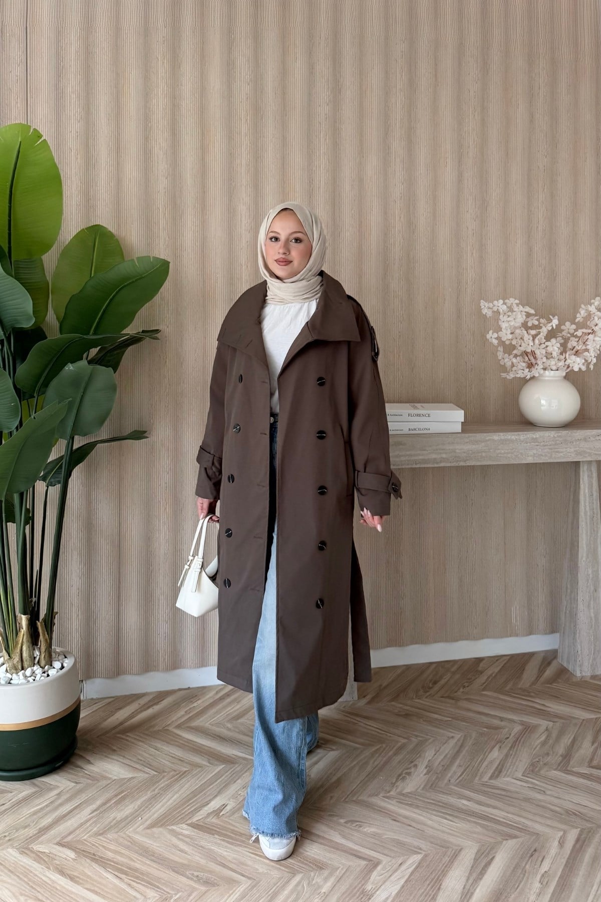 Premium Oversize Trençkot Kahve