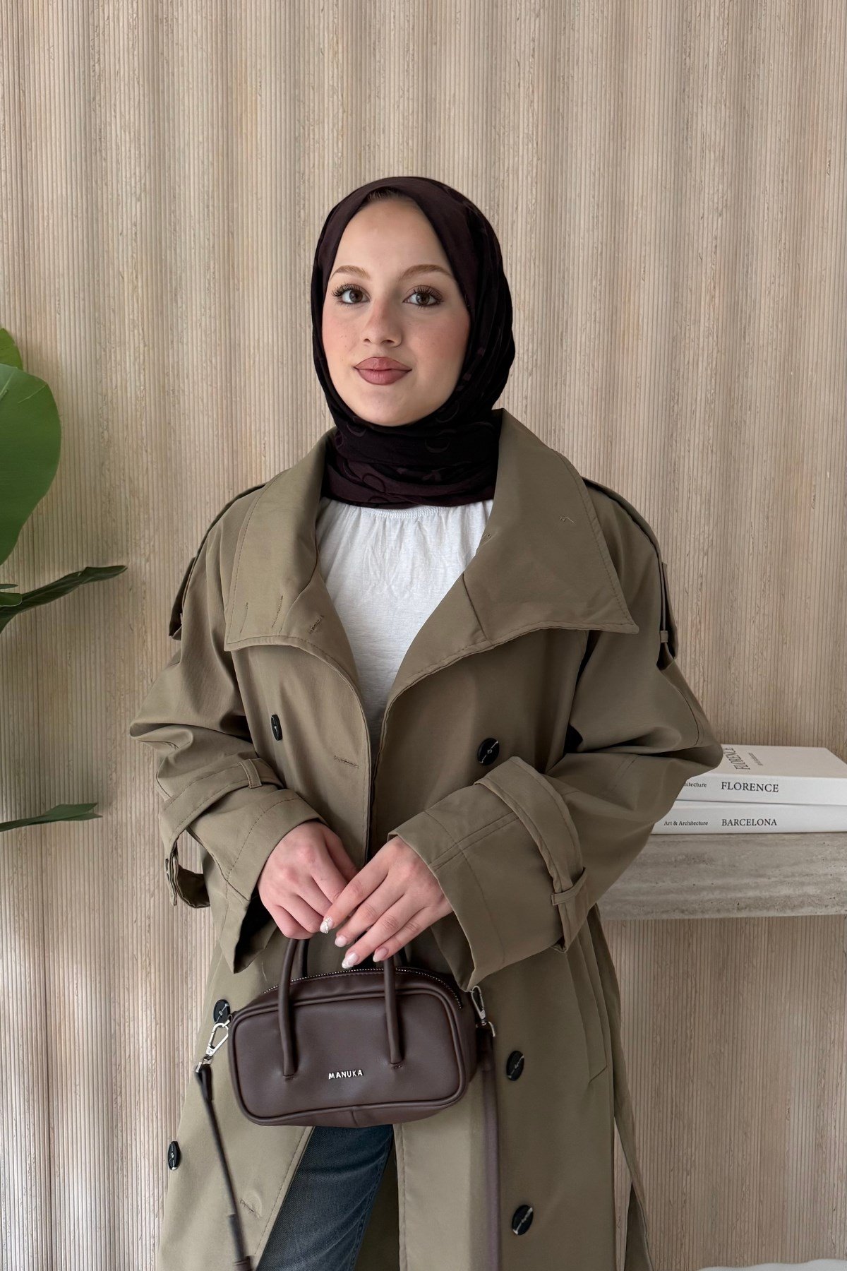 Premium Oversize Trençkot Vizon