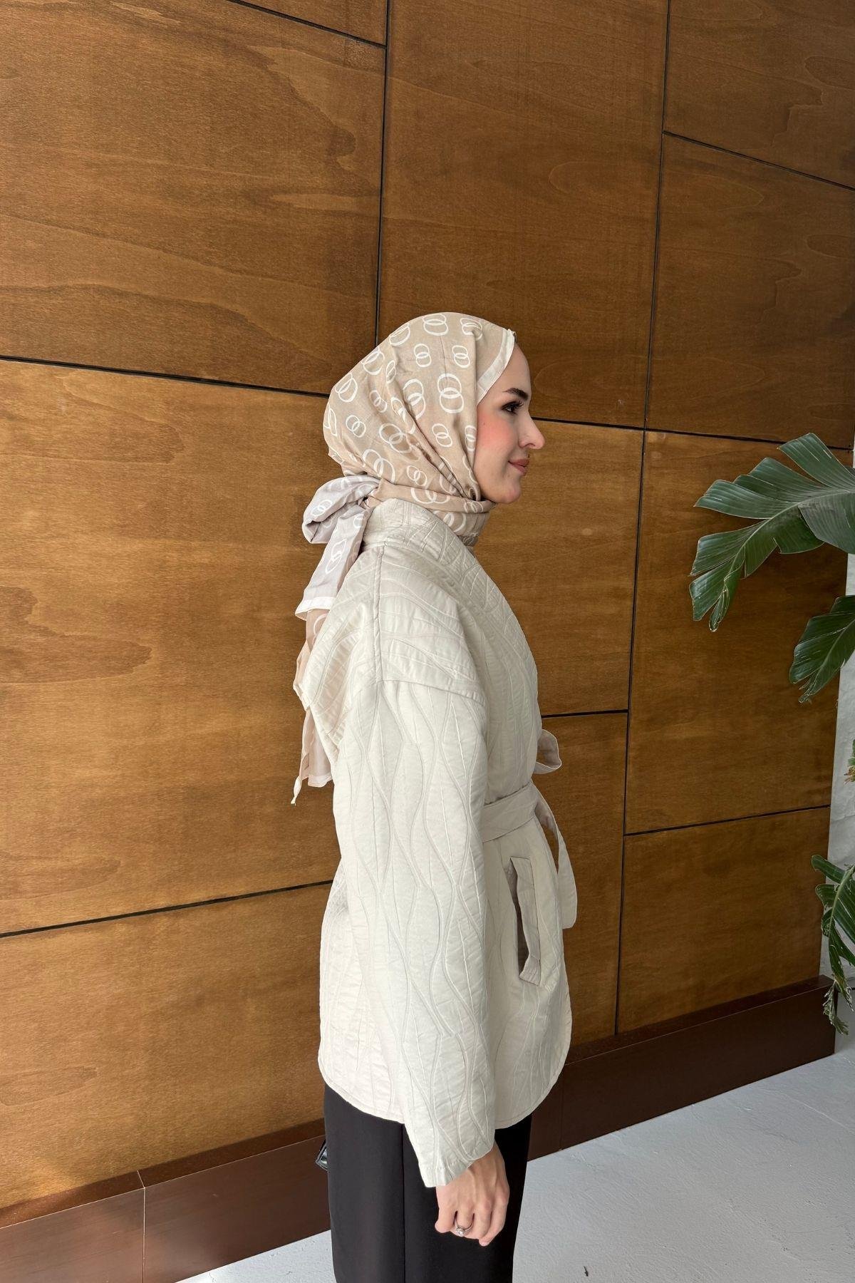 Premium Seri Kapitone Ceket Taş 