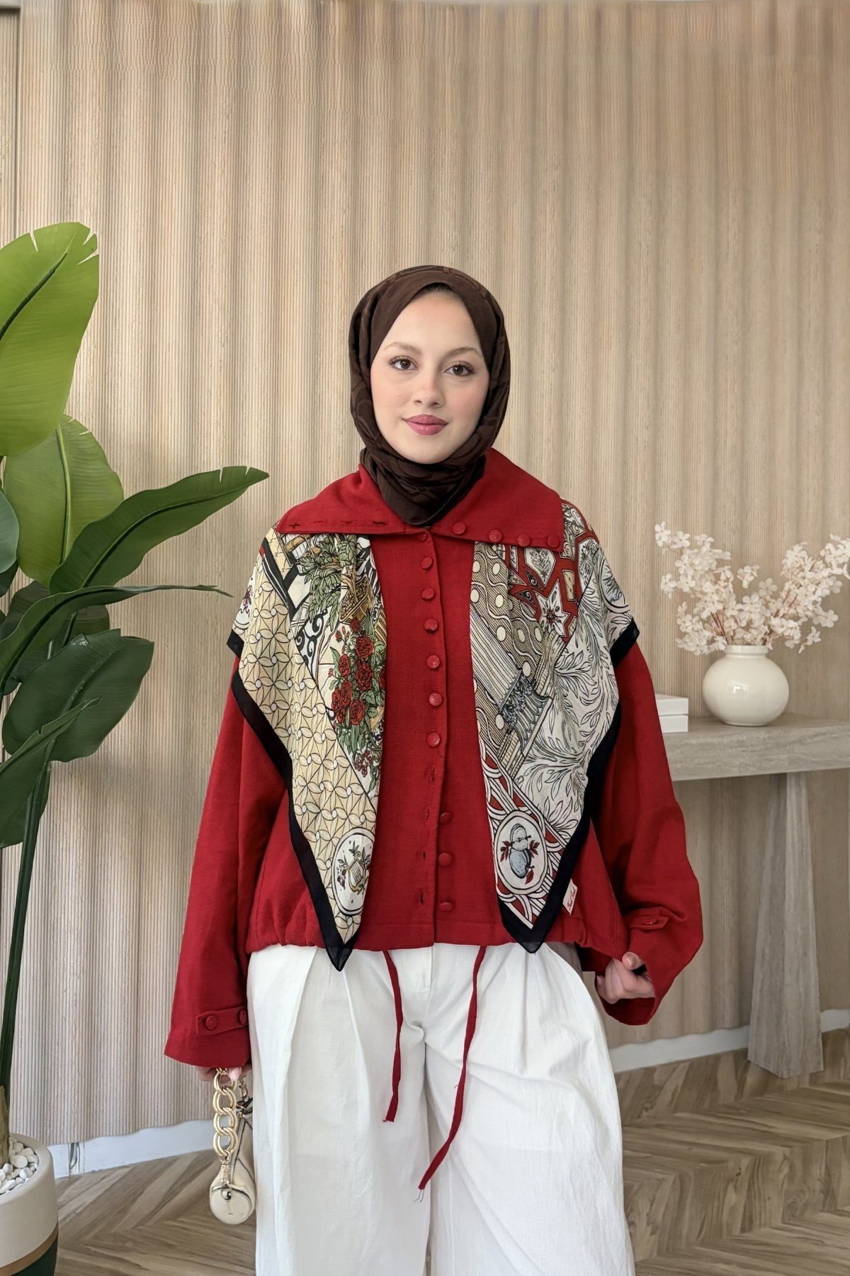 Ria Keten Düğmeli Ceket Kırmızı