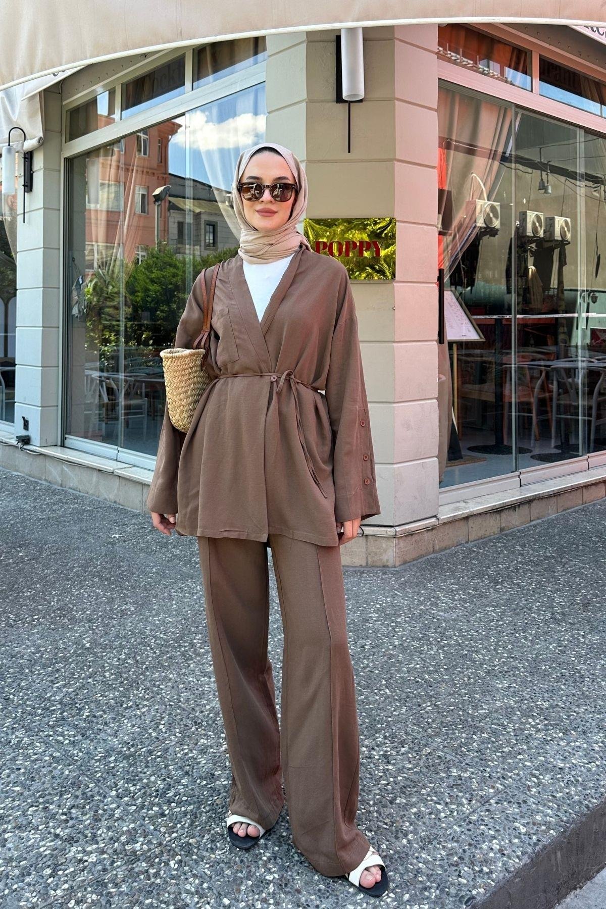Rita Keten Oversize Takım Kahverengi