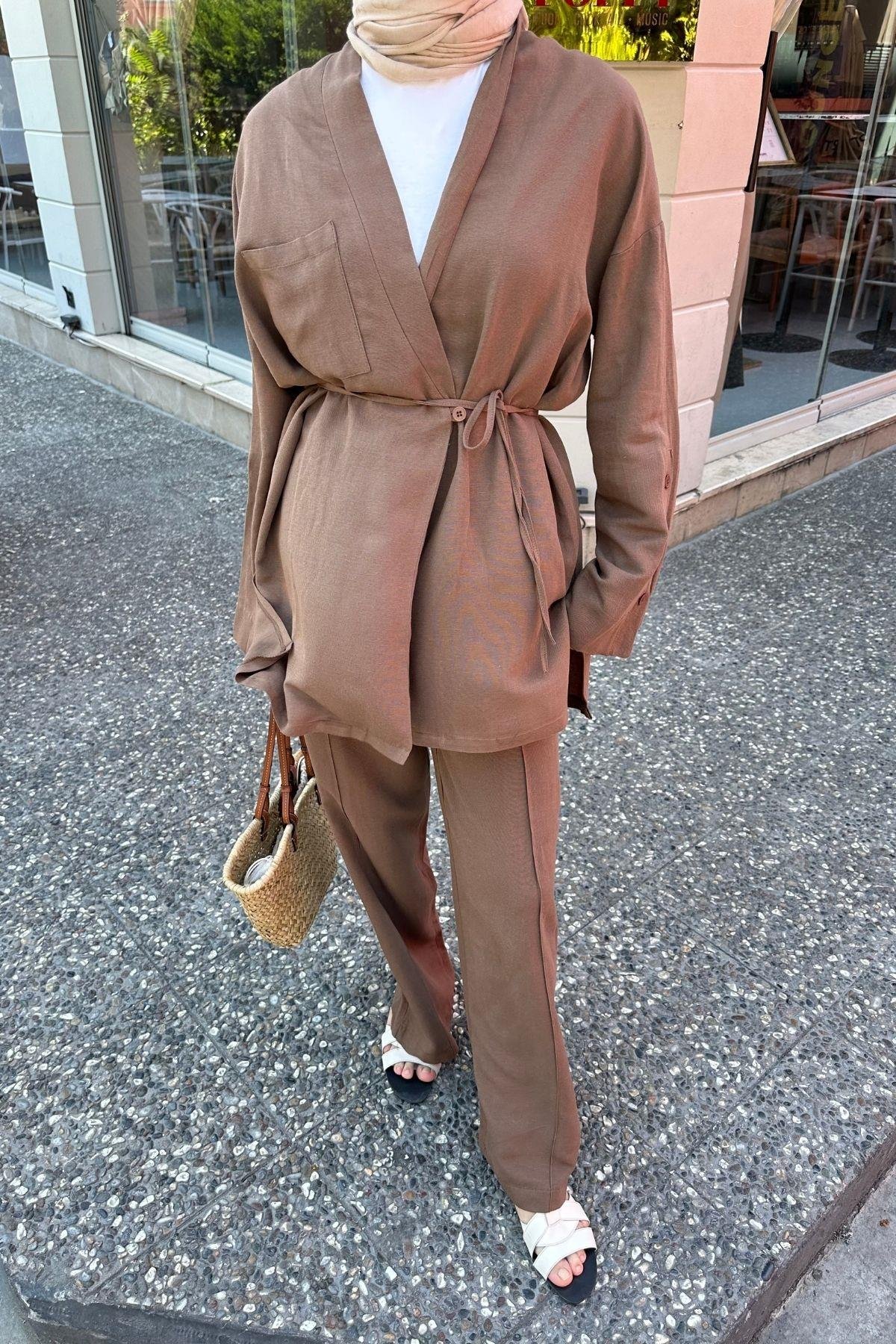 Rita Keten Oversize Takım Kahverengi