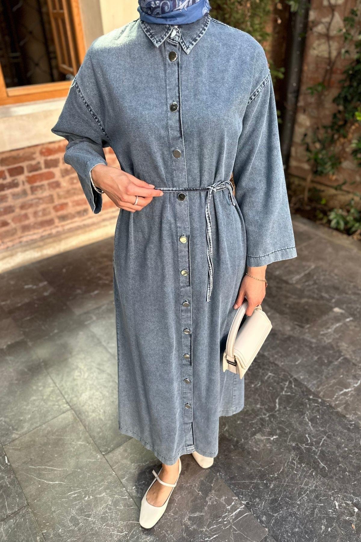 Rodi Denim Elbise Mavi