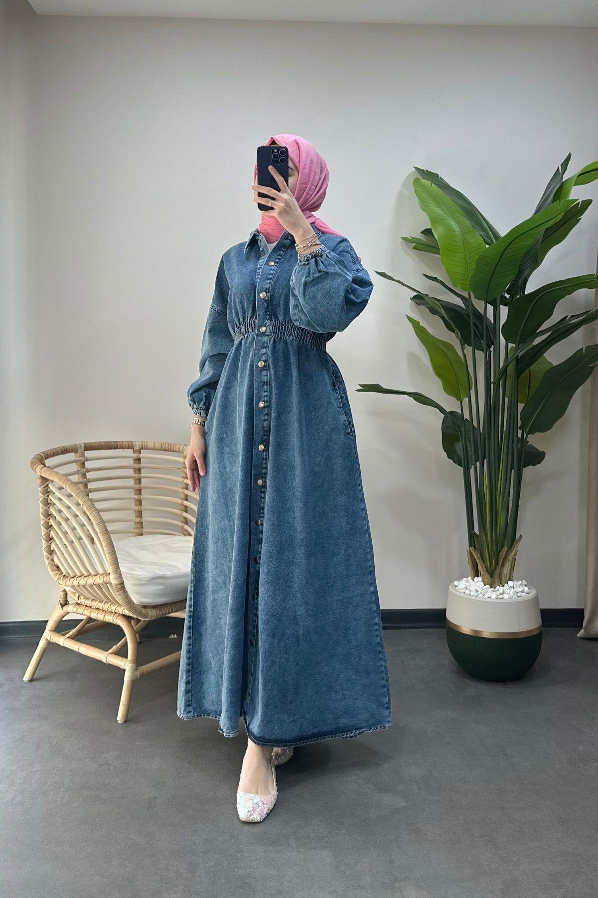 Rodi Denim Elbise Mavi