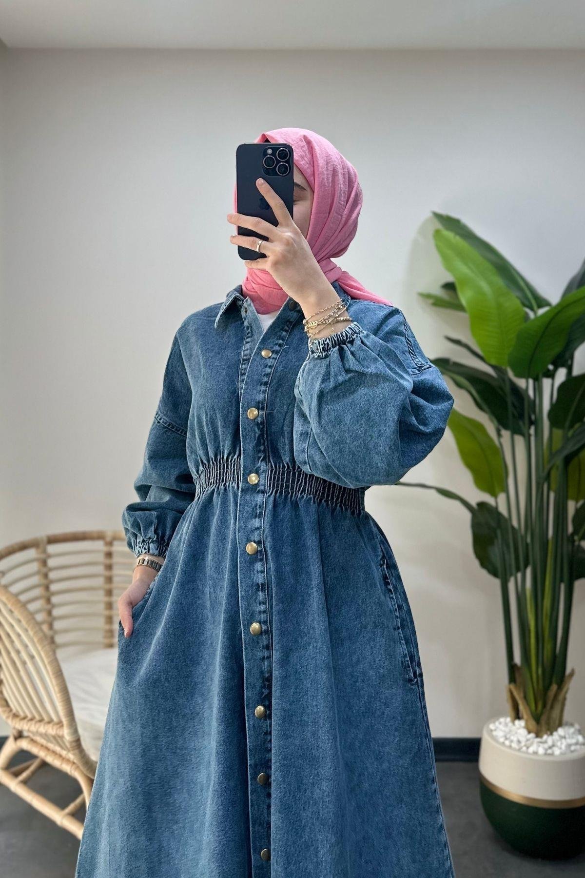 Rodi Denim Elbise Mavi