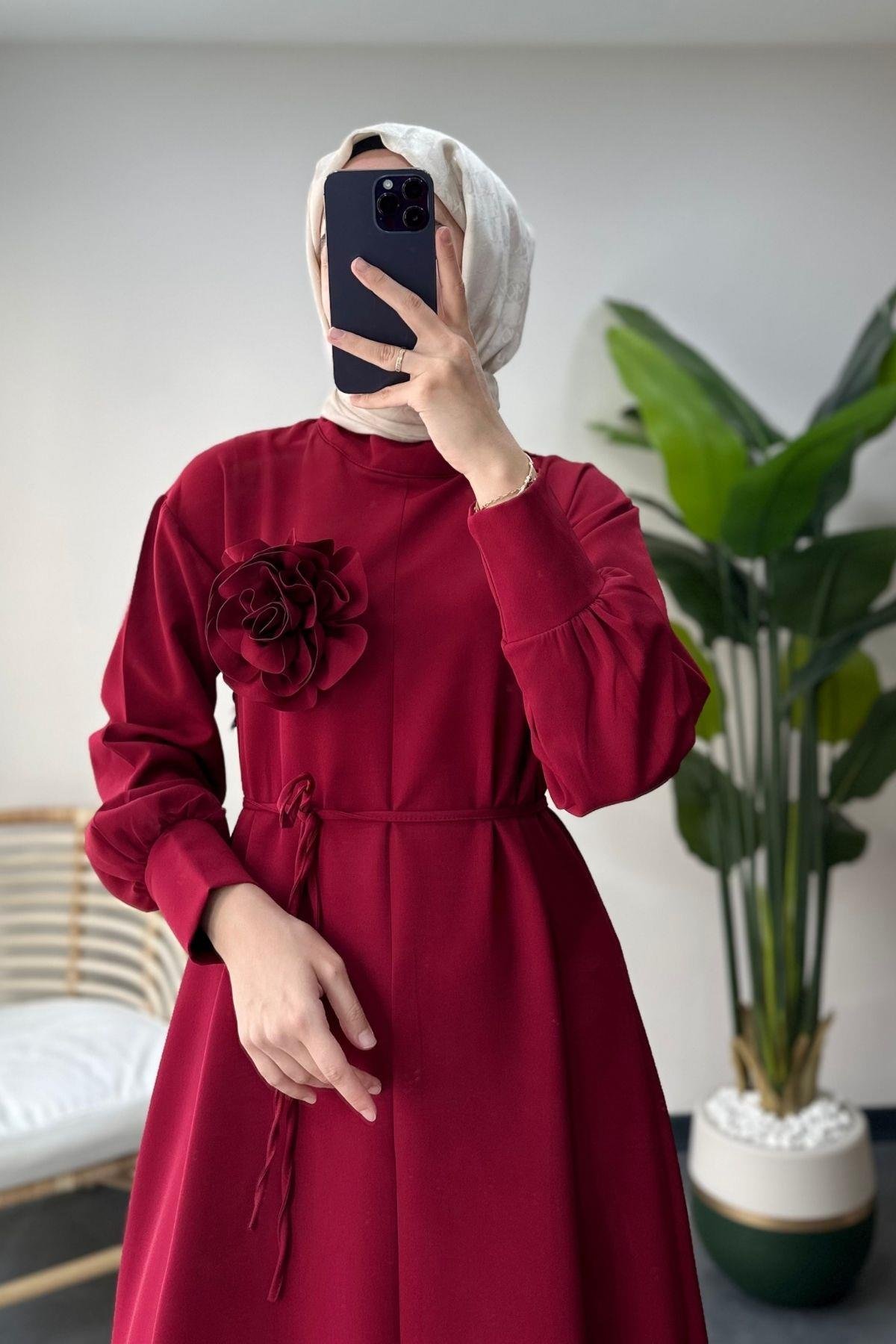 Rose Elbise Bordo