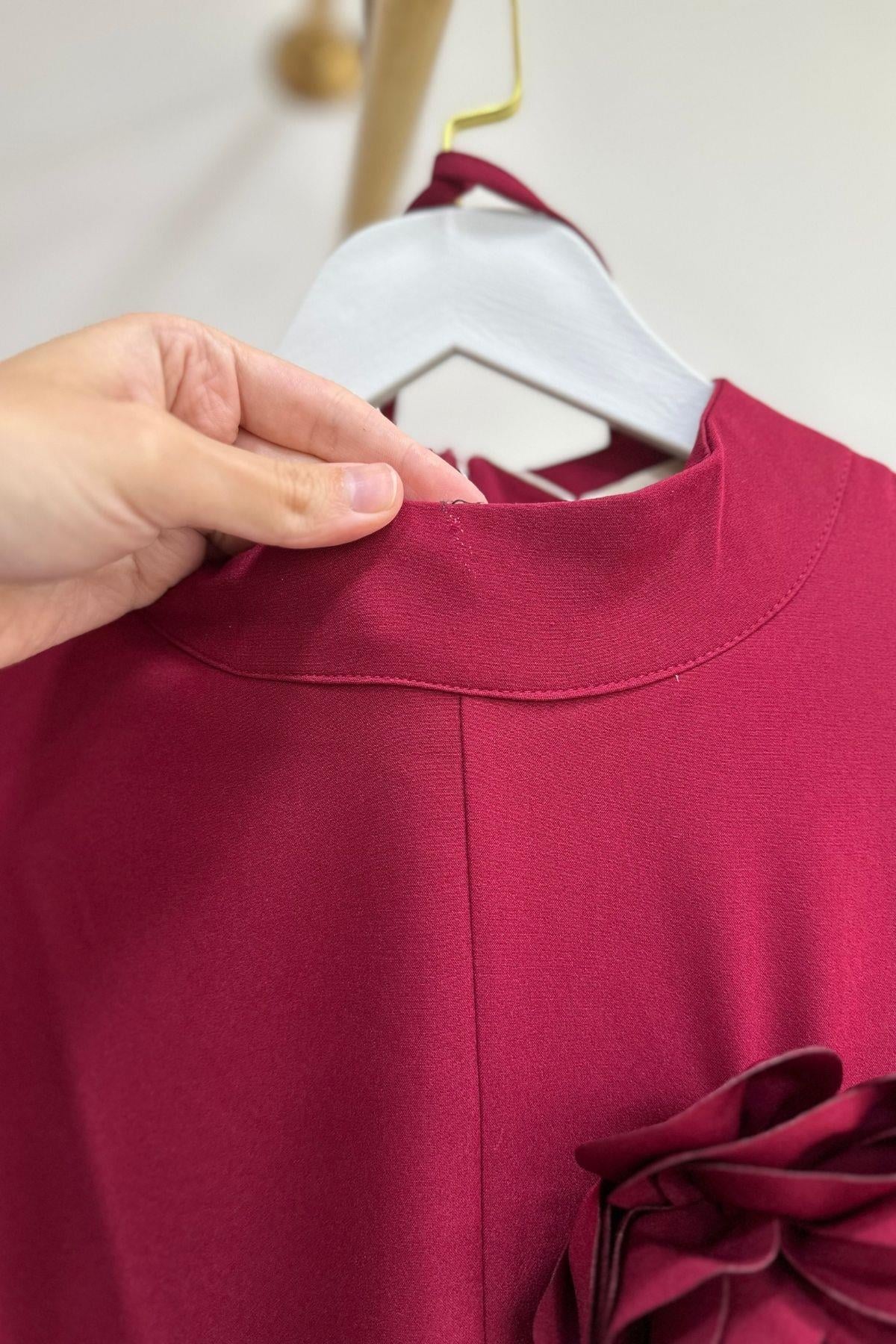 Rose Elbise Bordo Outlet