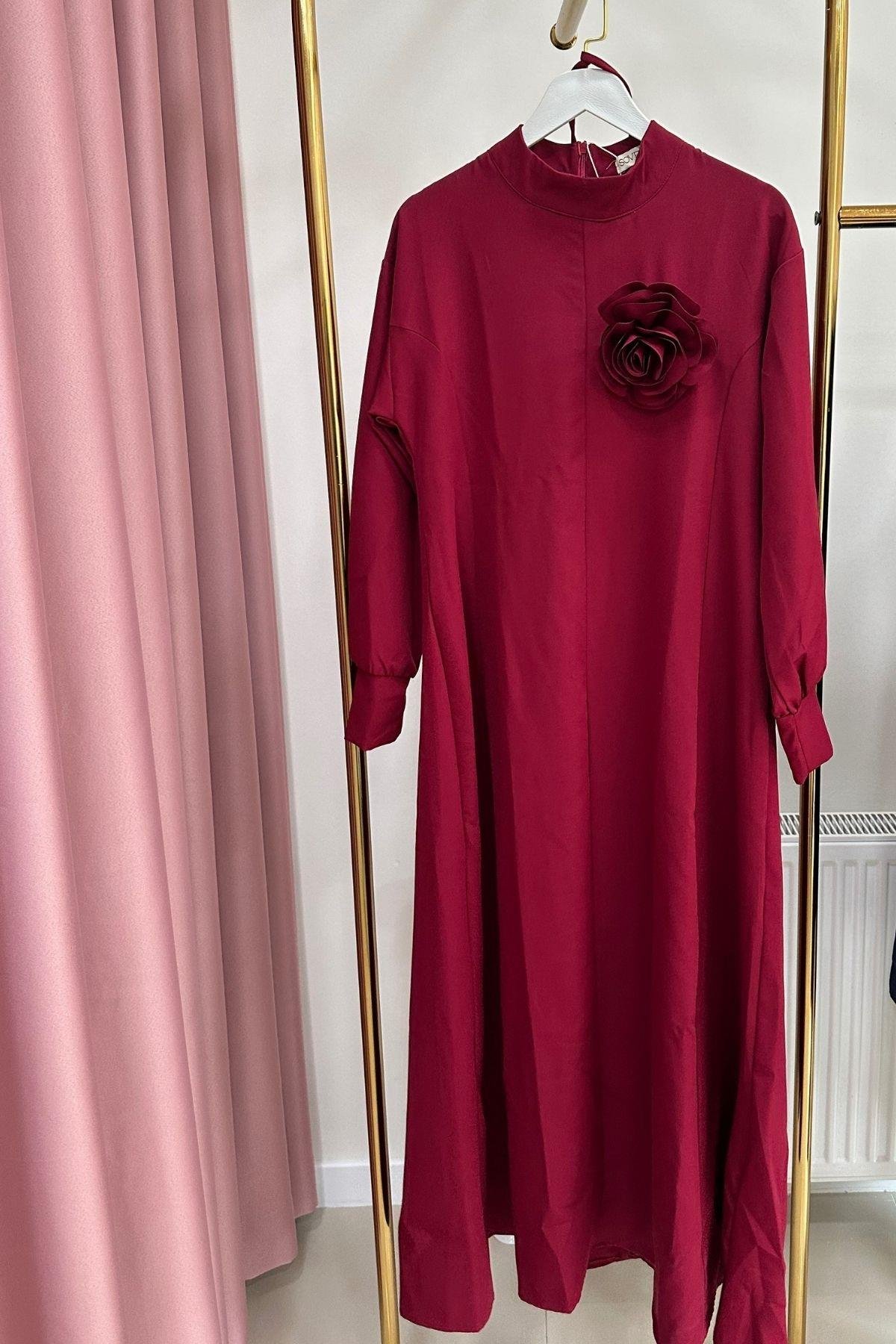 Rose Elbise Bordo Outlet