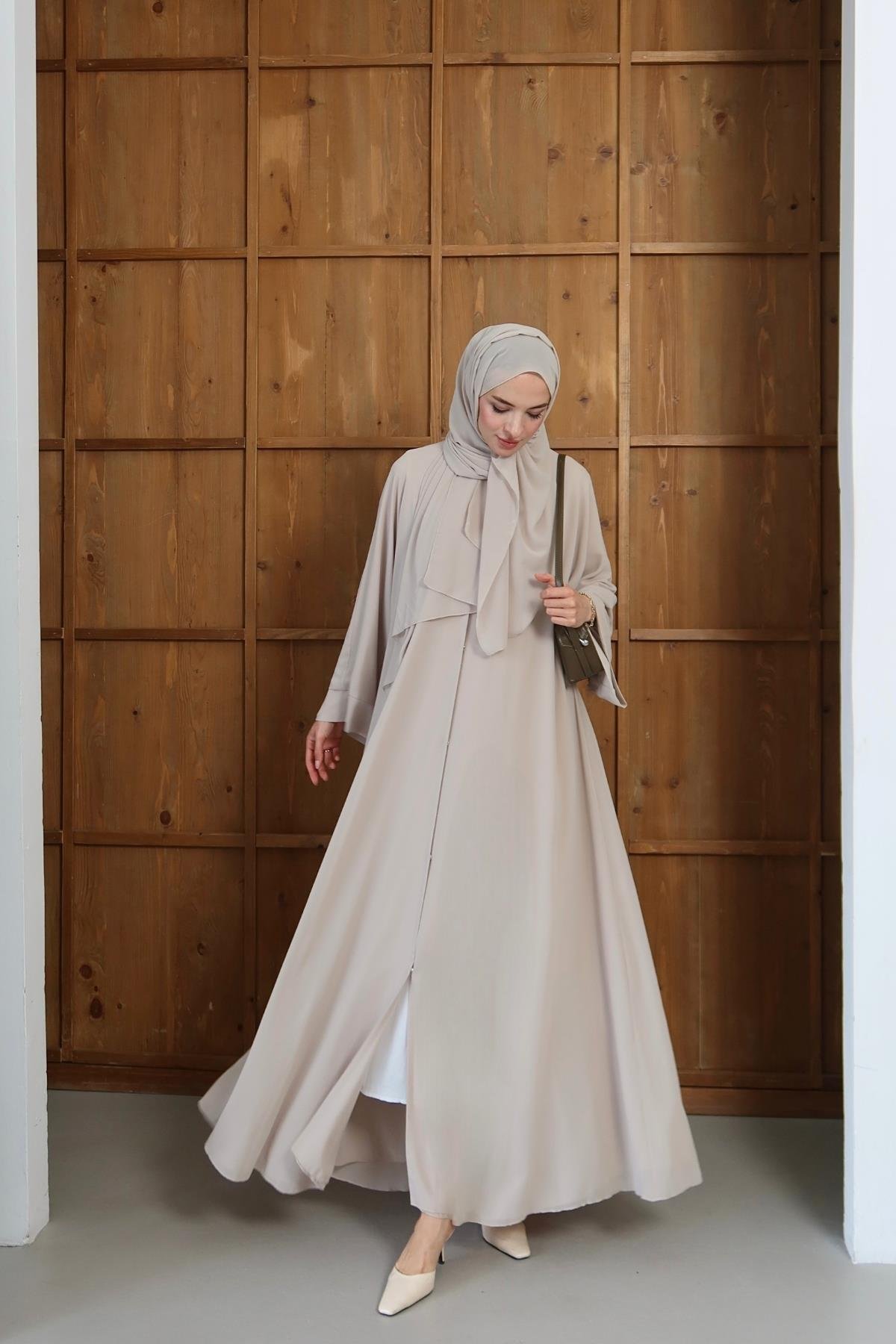 Royal Şallı Abaya Bej