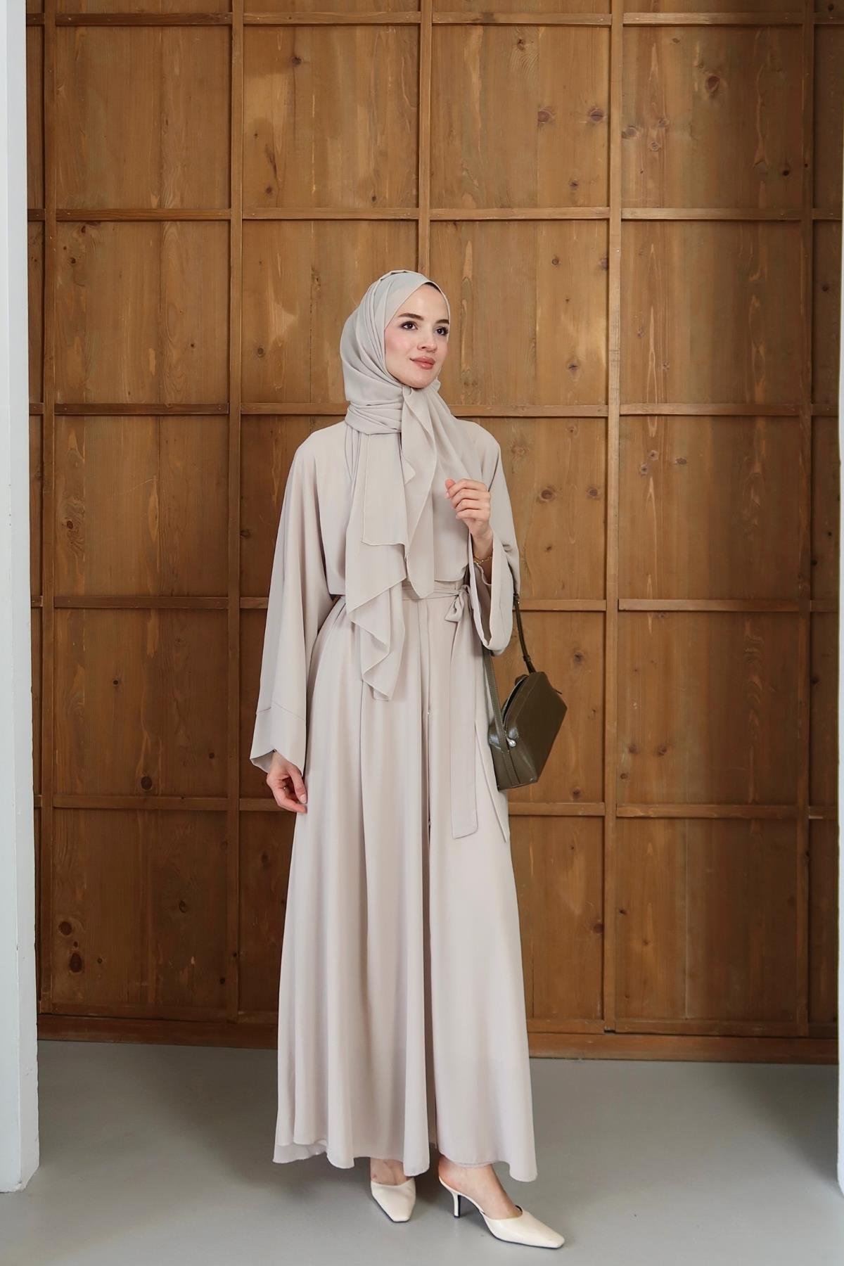 Royal Şallı Abaya Bej