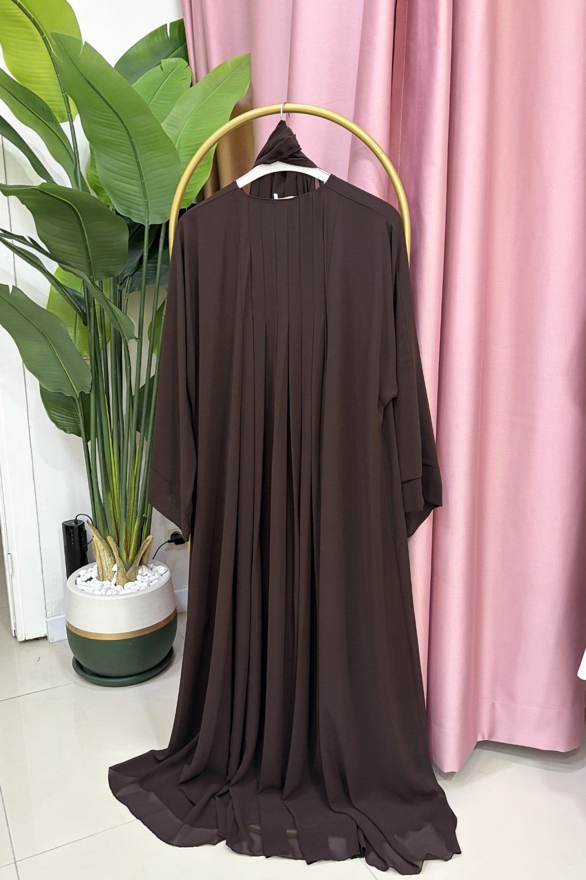 Royal Şallı Abaya Kahve