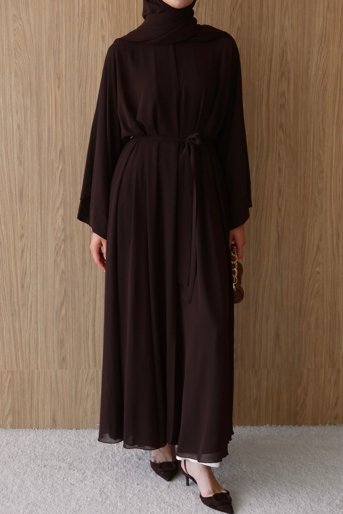 Royal Şallı Abaya Kahve