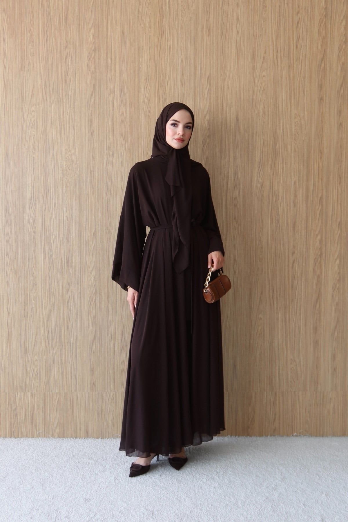 Royal Şallı Abaya Kahve