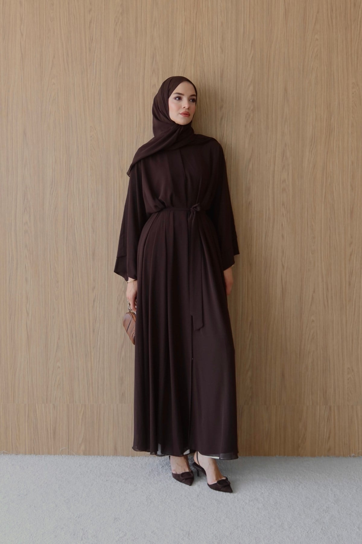 Royal Şallı Abaya Kahve