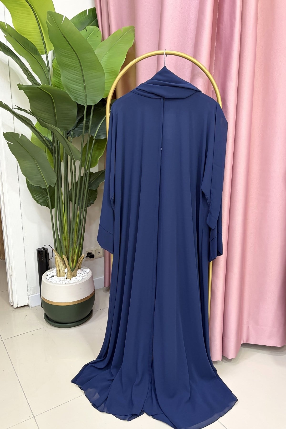 Royal Şallı Abaya Lacivert