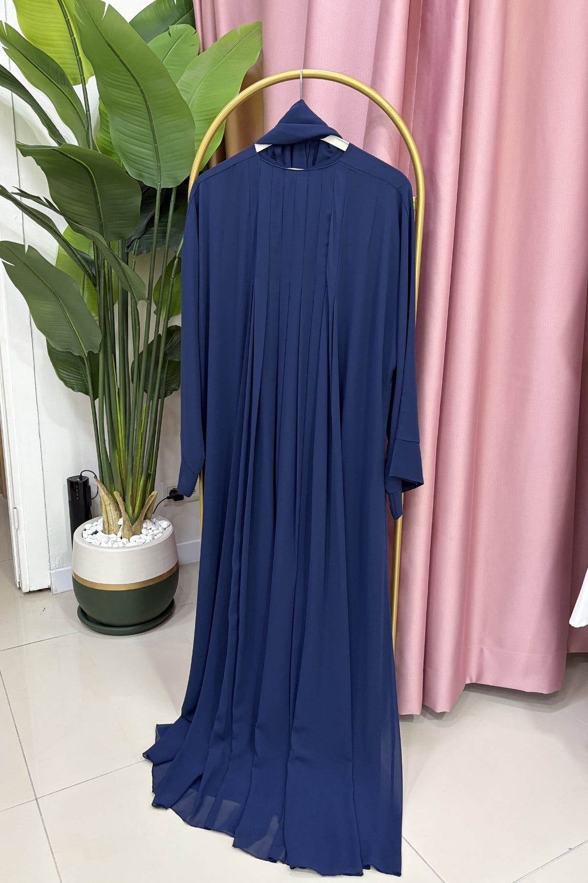 Royal Şallı Abaya Lacivert